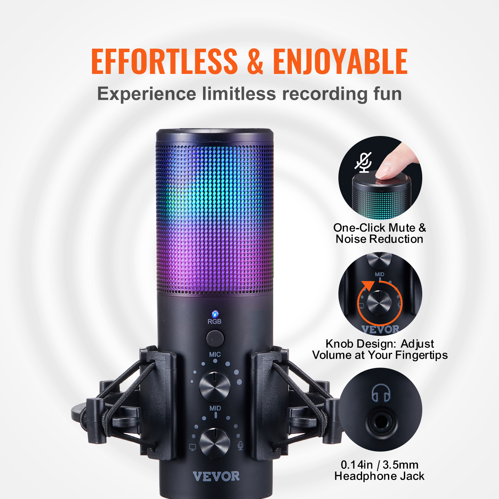 VEVOR Microphone Isolation Ball High-Density Foam with Dual-Layered Pop Filter - Picture 66 of 86