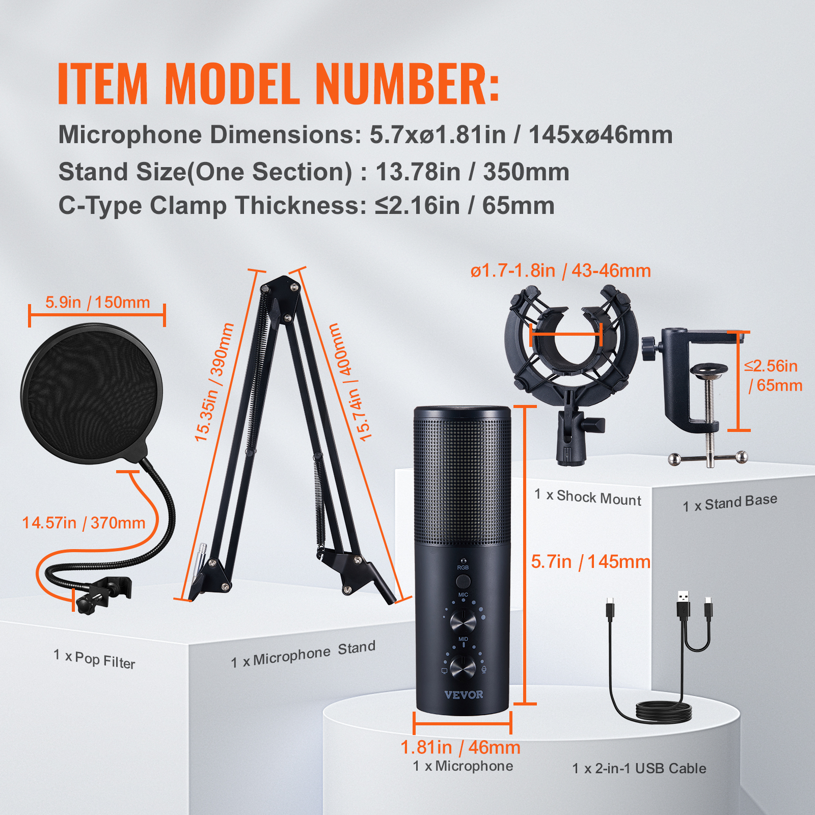 VEVOR Microphone Isolation Ball High-Density Foam with Dual-Layered Pop Filter - Picture 69 of 86