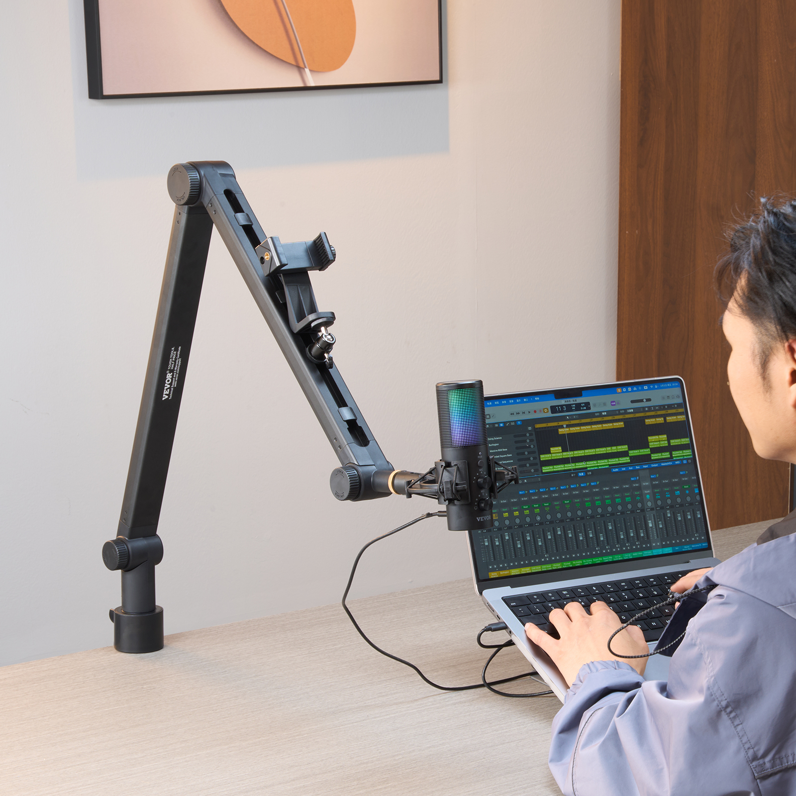 VEVOR Microphone Isolation Ball High-Density Foam with Dual-Layered Pop Filter - Picture 58 of 86