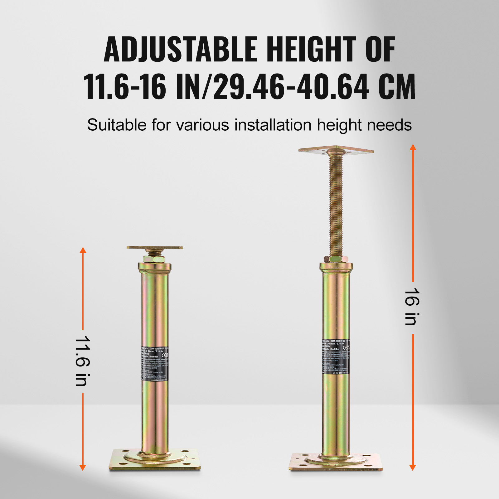 Uimoso Adjustable Floor Jack Post for House Leveling, Height Range 30.48-254 cm