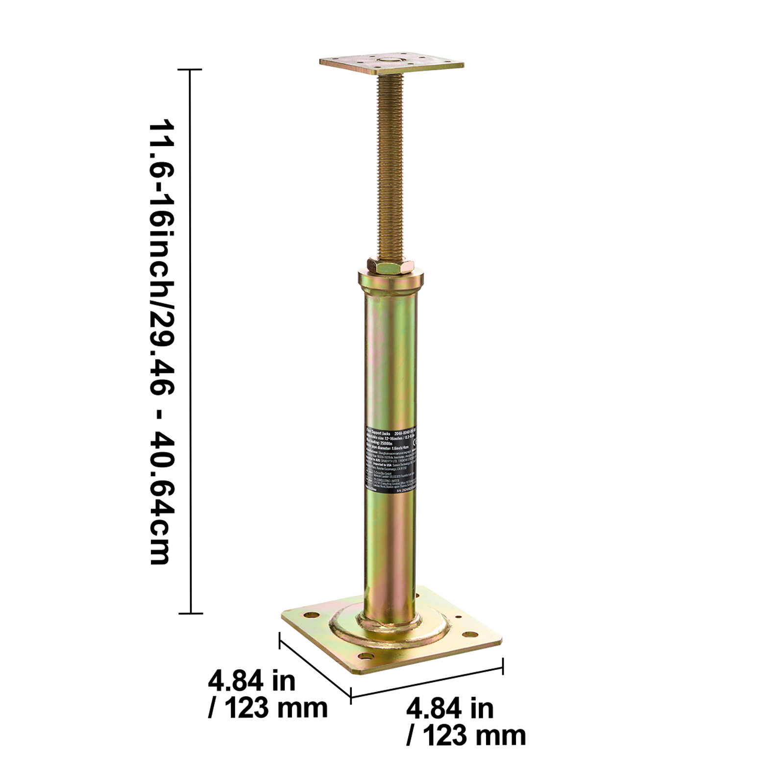 Uimoso Adjustable Floor Jack Post for House Leveling, Height Range 30.48-254 cm