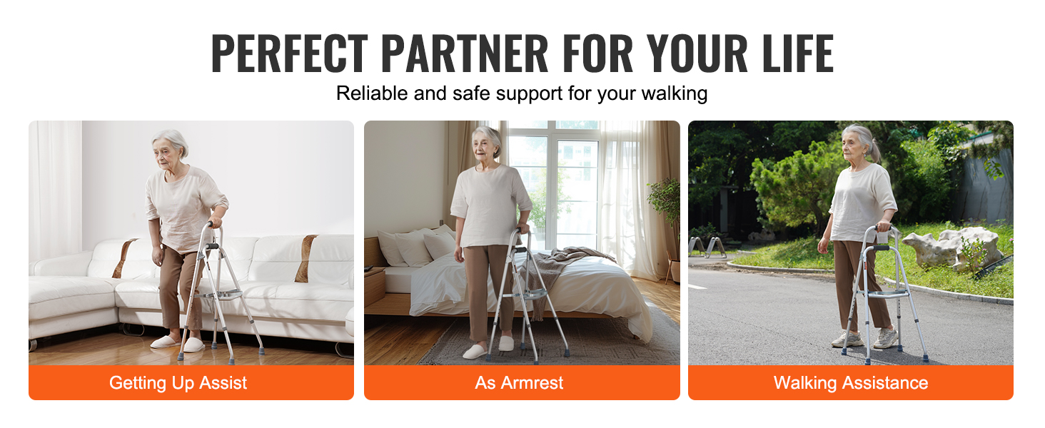VEVOR Compact Hemi Walker, Adjustable One Arm Walker for Seniors, 6 ...