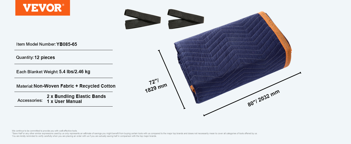 VEVOR Umzugsdecken 2438 x 2032mm Möbeldecken Polyestergewebe Lagerdecken  Umzug Packdecken Transport-Decken Möbelpackdecken Verpackungsdecken zum  Schutz für Möbel