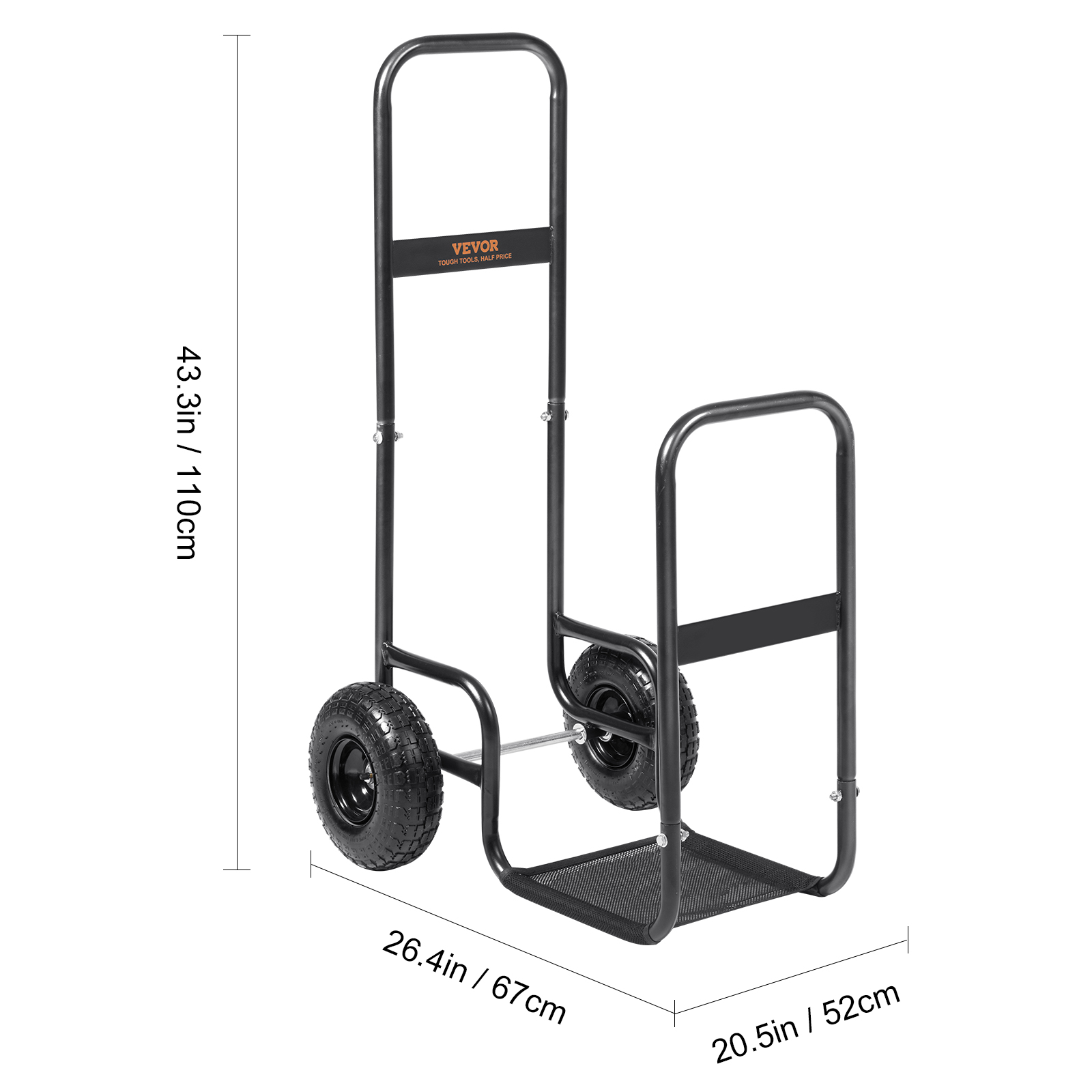 Firewood Log Caddy Portable Rack Storage Rolling Dolly Mover Wood Hauler Outdoor