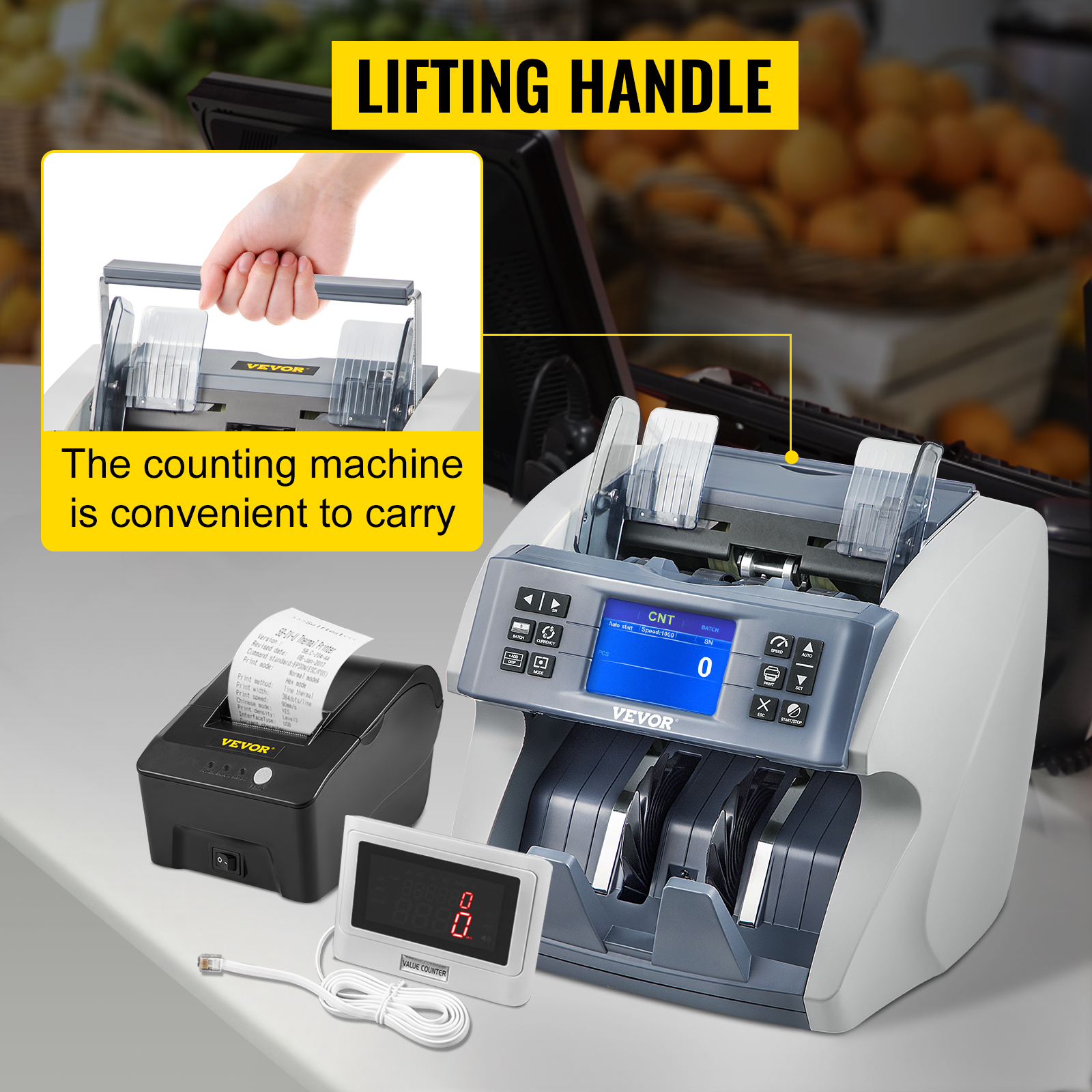 VEVOR Money Counter Machine, Mixed Denominations 2CIS,UV, MG, MT,IR, DB ...