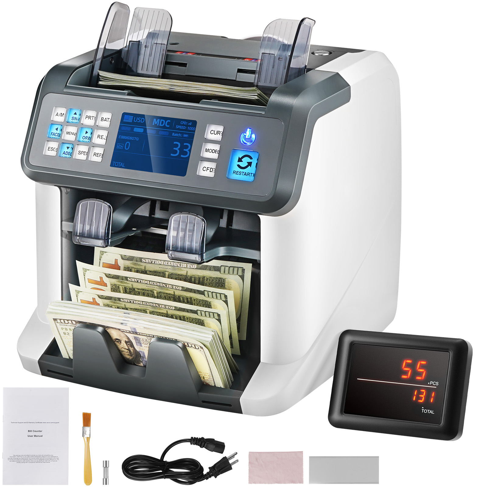 Money Counter Machine Bill Counter with UV MG IR DD Counterfeit Detection - Picture 27 of 38