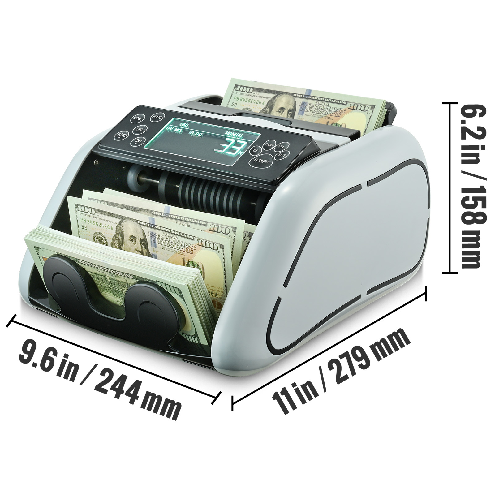Money Counter Machine Bill Counter with UV MG IR DD Counterfeit Detection - Picture 10 of 38