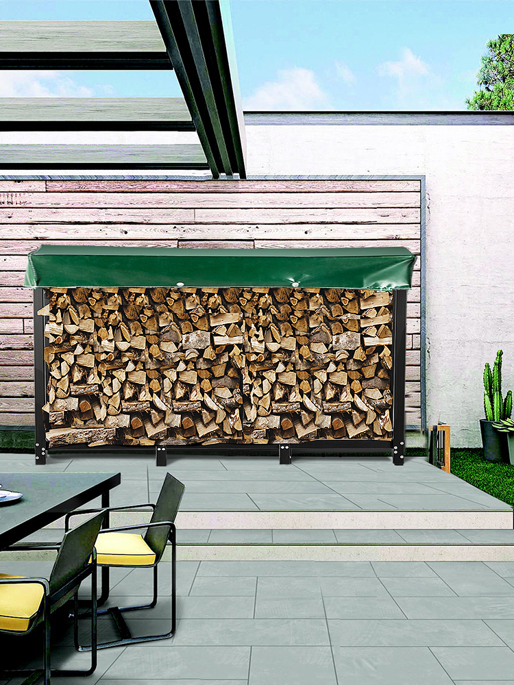 VEVOR 12.7FT Outdoor Firewood Rack with Cover, 152x14.2x46.1in