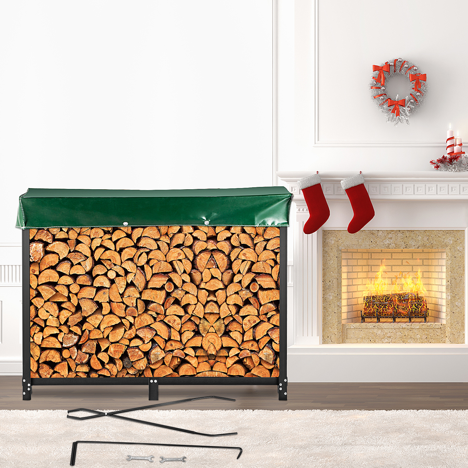 rangement bois de chauffage intérieur support en fer  Rangement bois de  chauffage, Rangement bois, Bois de chauffage