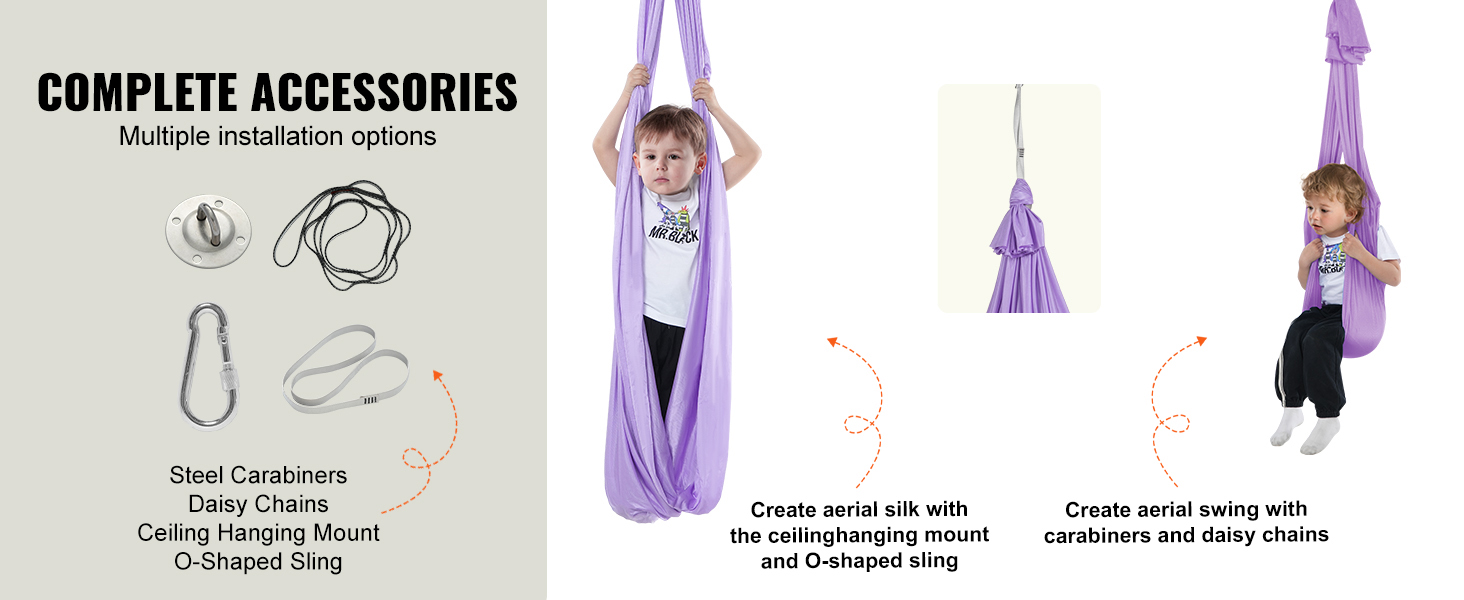 VEVOR Sensory Swing for Kids, 3.1 Yards, Therapy Swing for