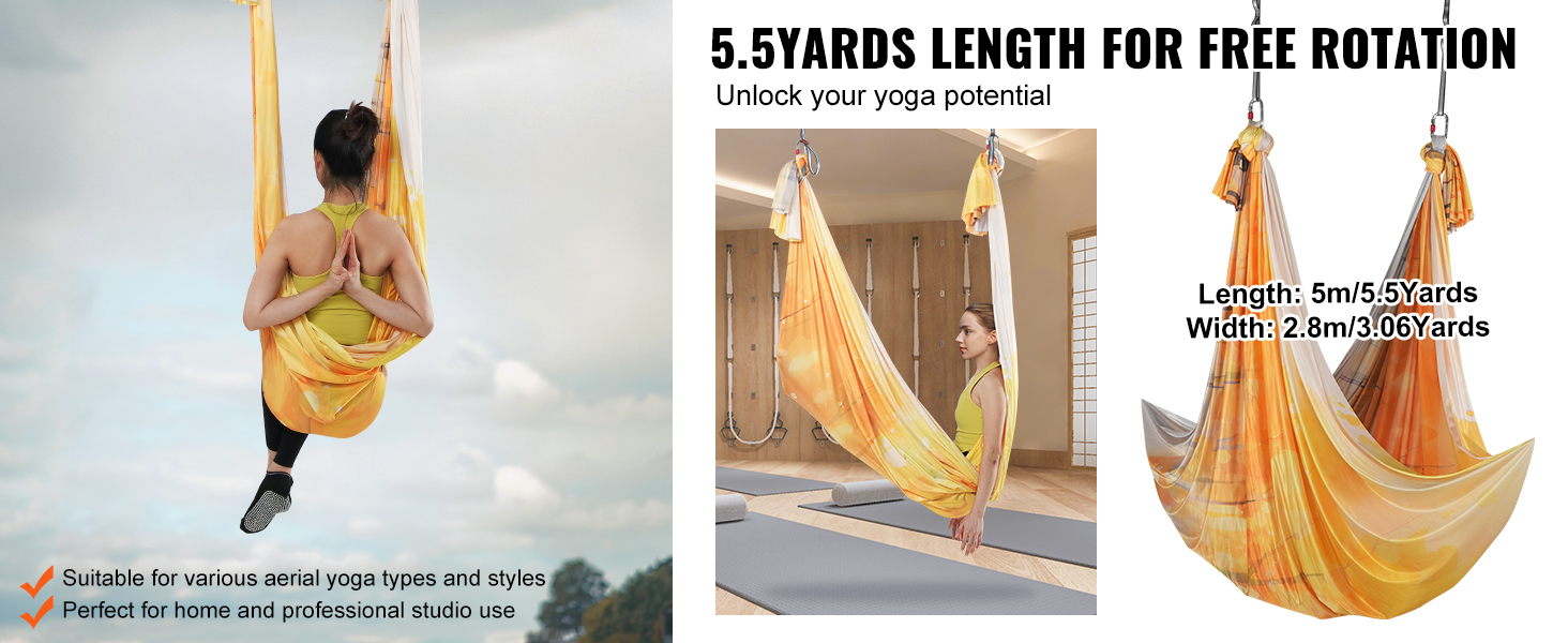 F.Life Aerial Yoga Hammock 5.5 yards Premium Aerial Silk Fabric