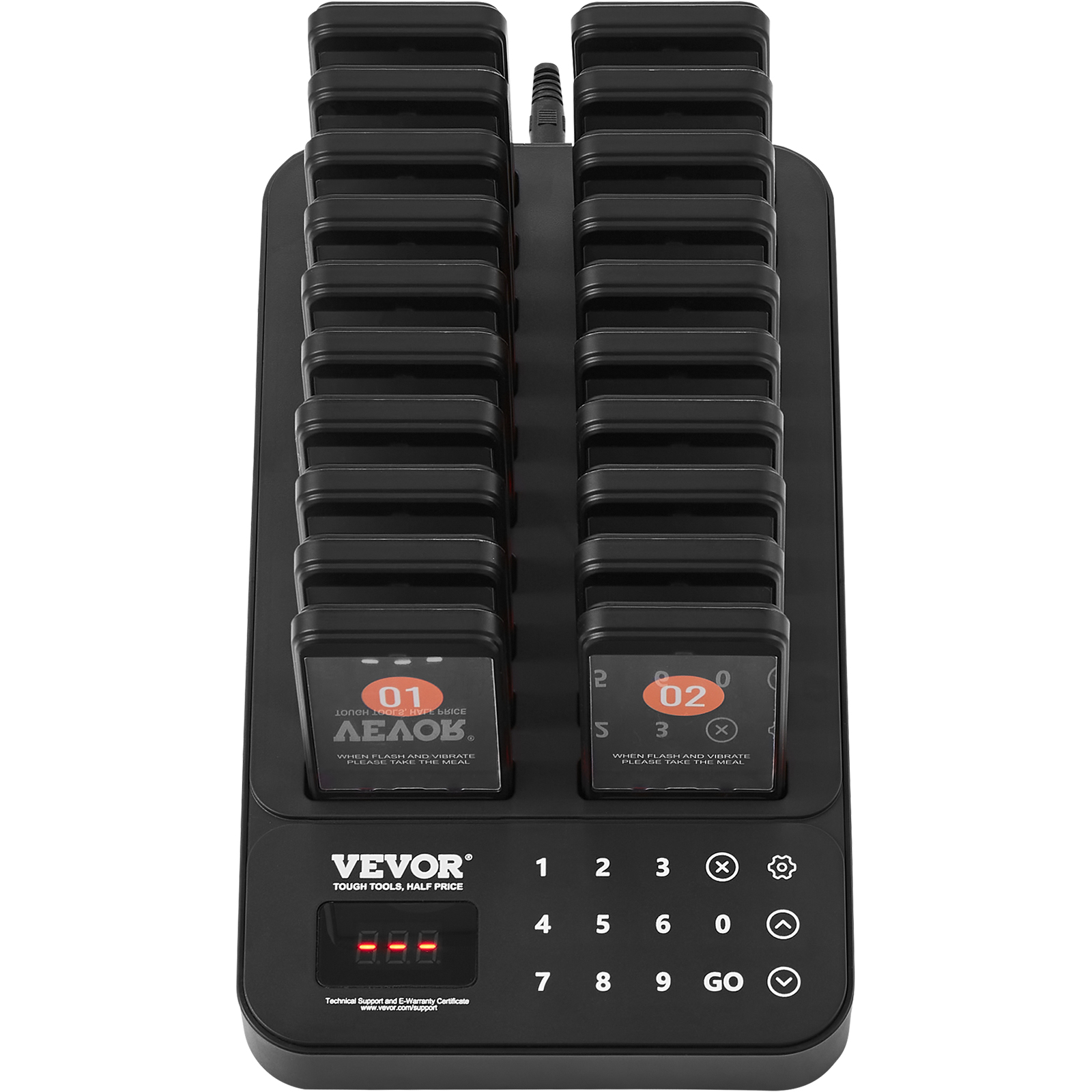 VEVOR Kabelloses Pager-System 10/20/16/24 Gäste-Warteschlangenrufe - Afbeelding 59 van 74