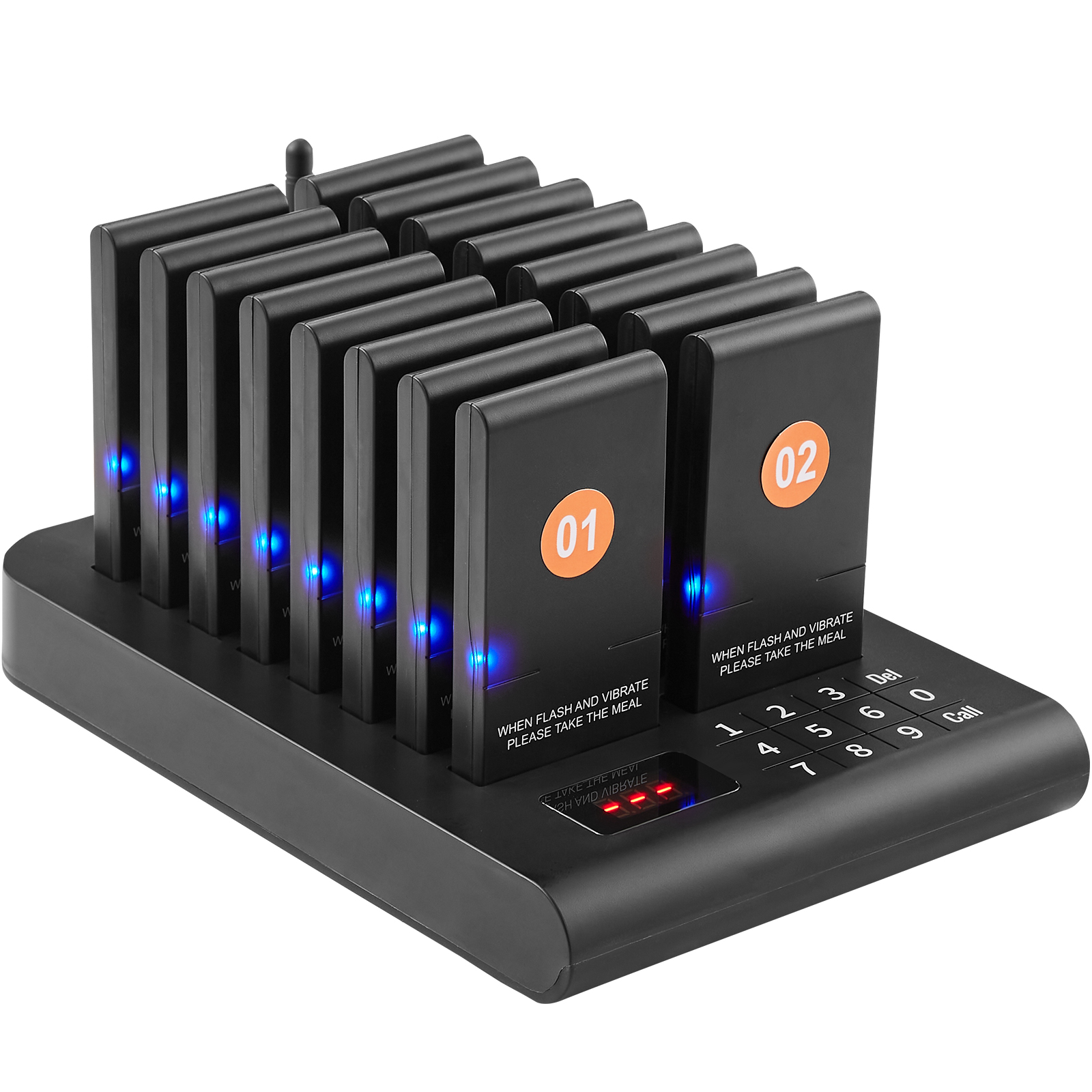 VEVOR Kabelloses Pager-System 10/20/16/24 Gäste-Warteschlangenrufe - Afbeelding 37 van 74