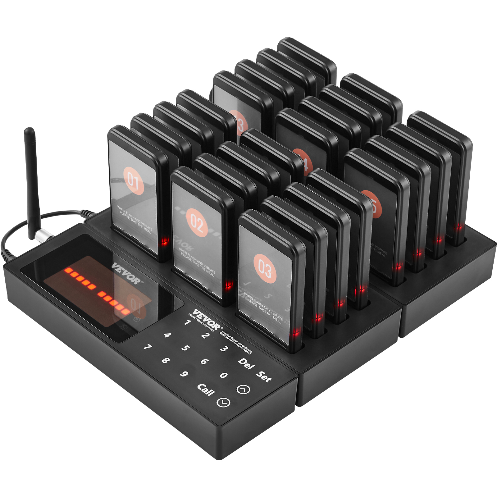 VEVOR Kabelloses Pager-System 10/20/16/24 Gäste-Warteschlangenrufe - Afbeelding 72 van 74