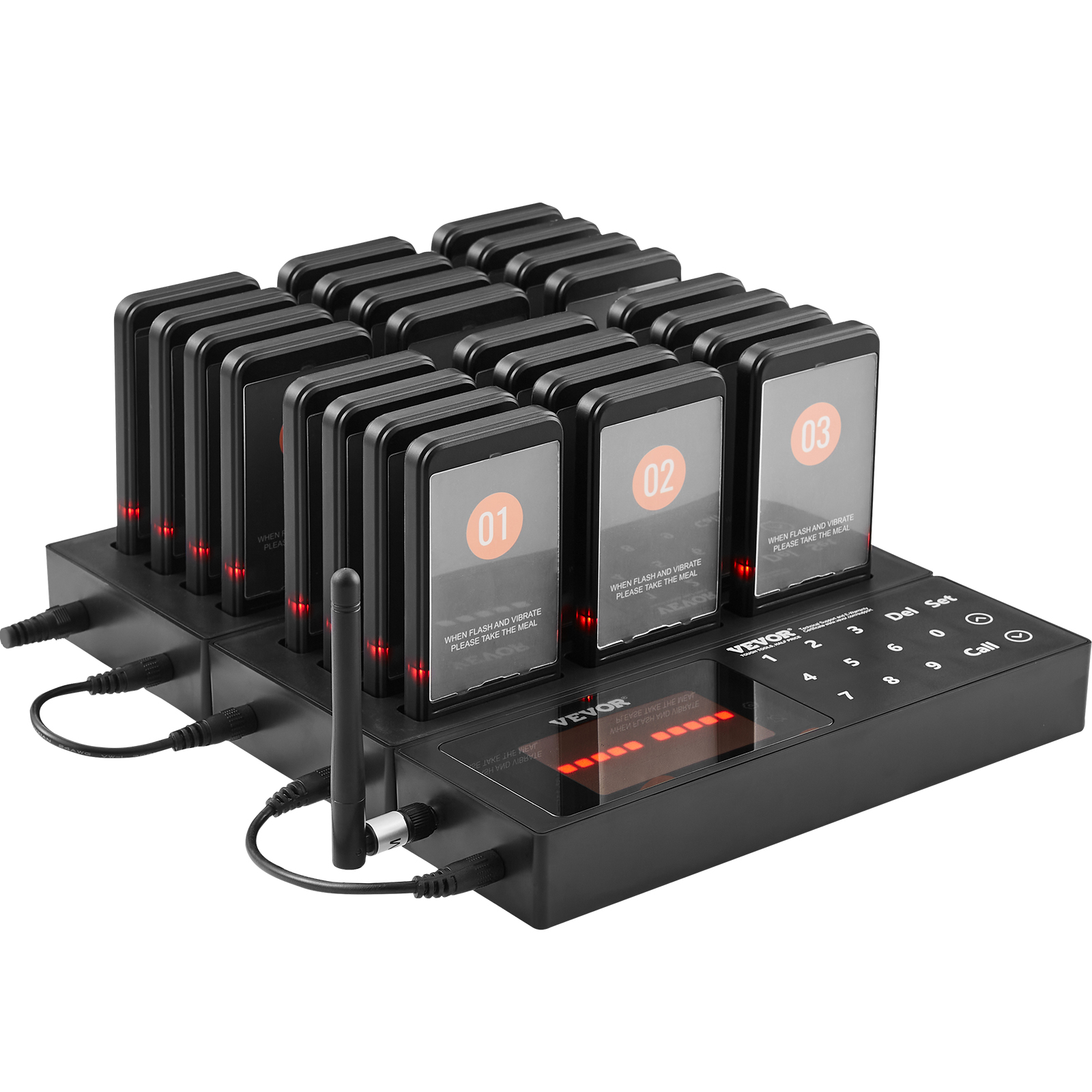 VEVOR Kabelloses Pager-System 10/20/16/24 Gäste-Warteschlangenrufe - Afbeelding 73 van 74