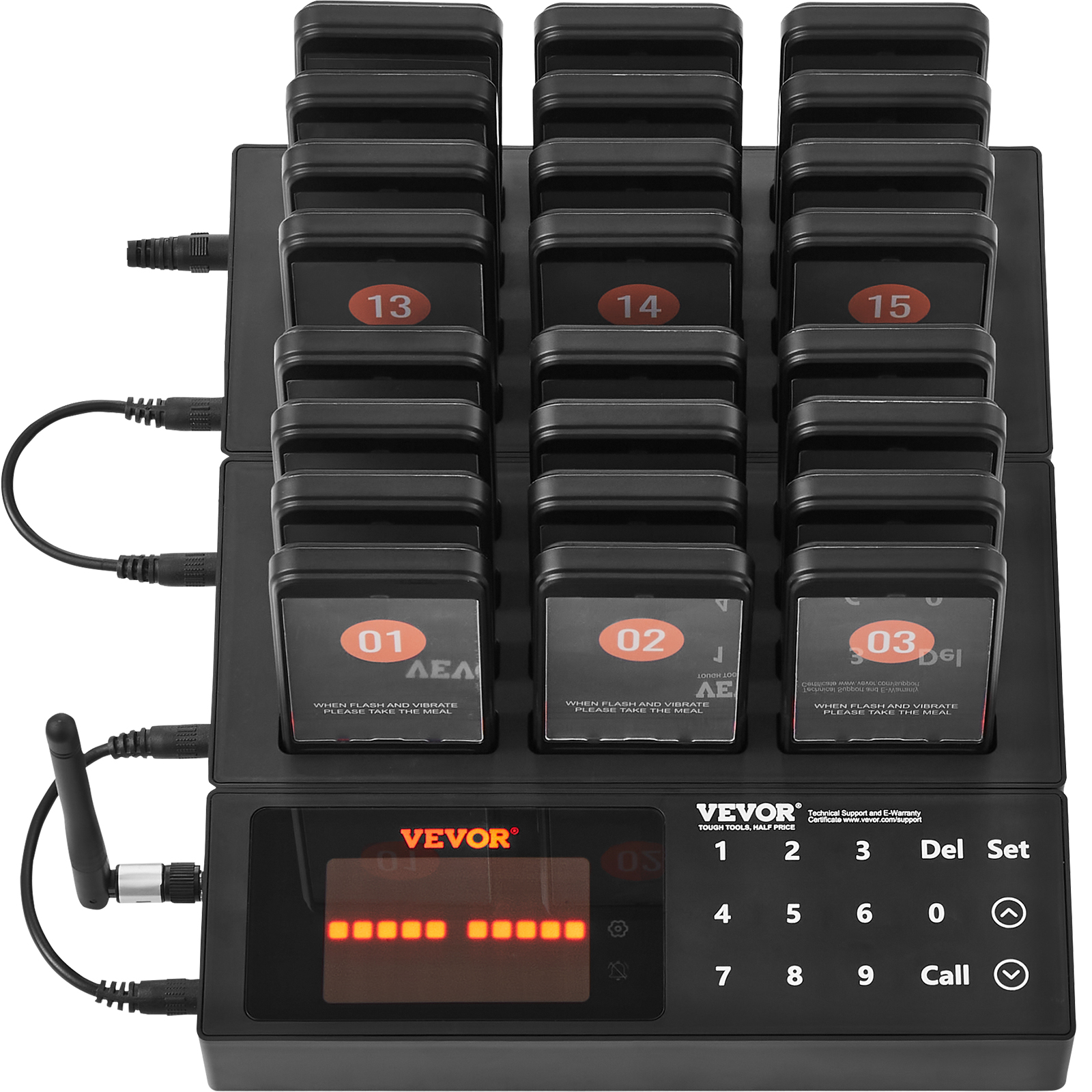 VEVOR Kabelloses Pager-System 10/20/16/24 Gäste-Warteschlangenrufe - Afbeelding 71 van 74