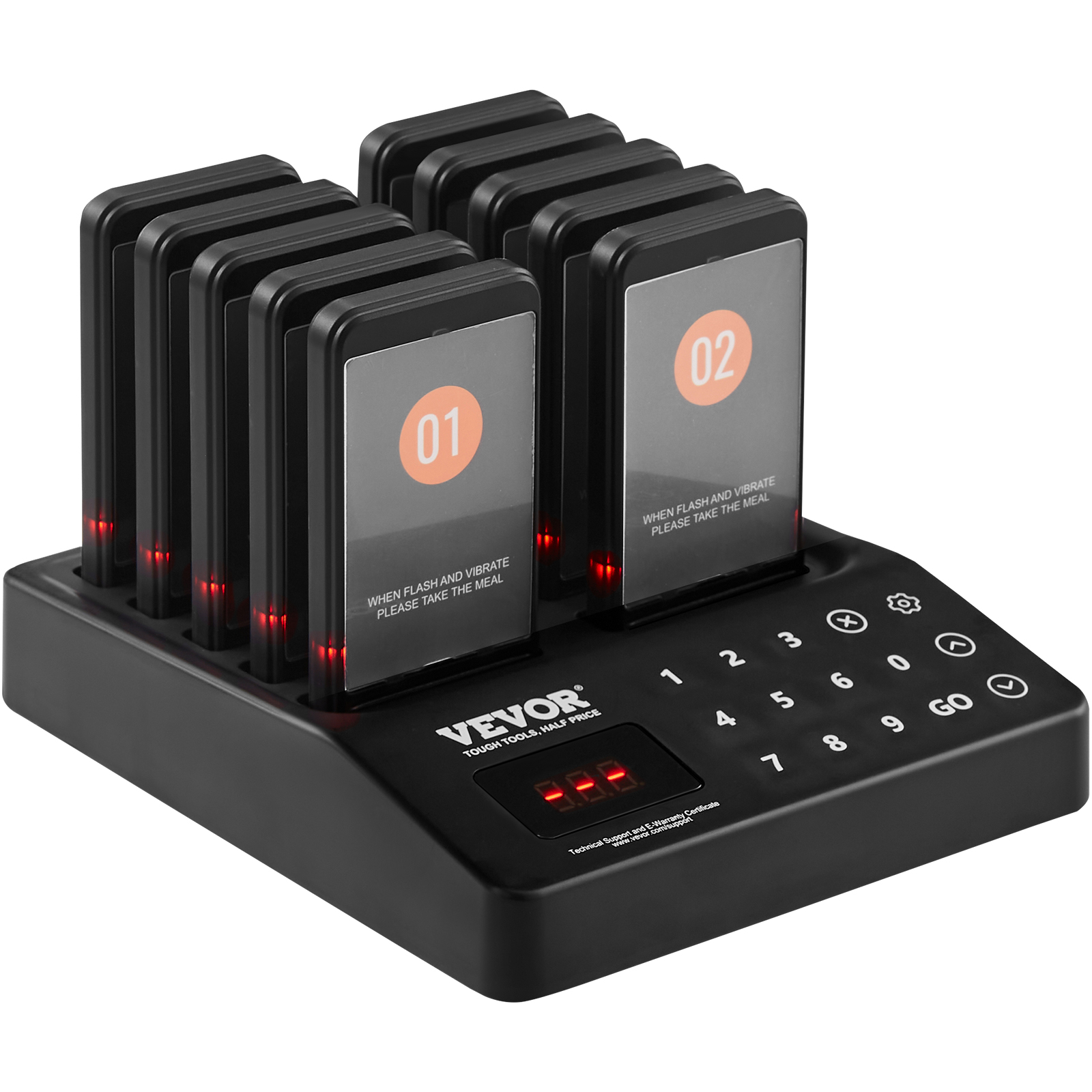 VEVOR Kabelloses Pager-System 10/20/16/24 Gäste-Warteschlangenrufe - Afbeelding 13 van 74