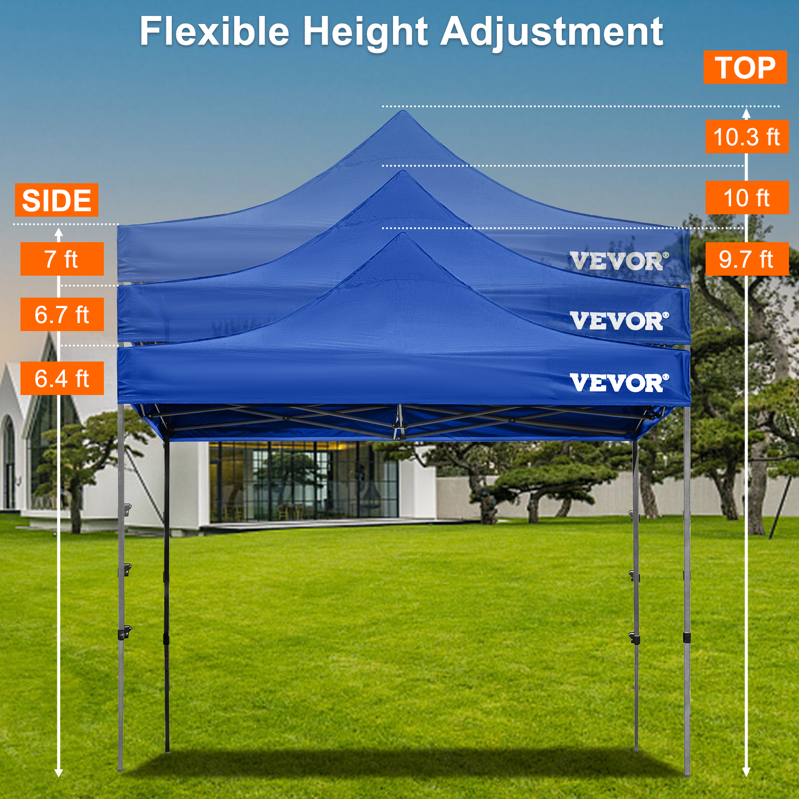 VEVOR 10x10 ft Pop Up Canopy with Removable Sidewalls Instant Canopies Portable Gazebo & Wheeled Bag UV Resistant Waterproof Enclosed Canopy Tent