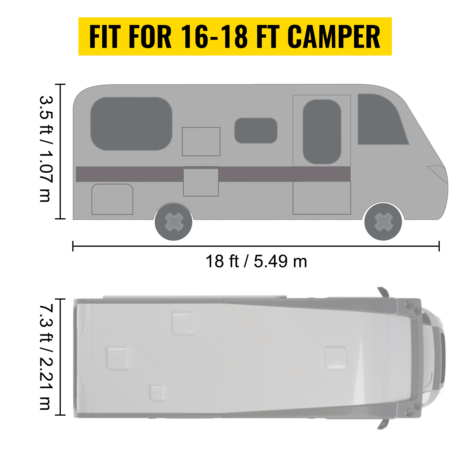 VEVOR 24 ft. to 27 ft. RV Cover RV and Trailer Cover Waterproof Breathable  Anti-UV Ripstop 4-Layer Travel Trailer Camper Cover CY24-273C00000001V0 -  The Home Depot