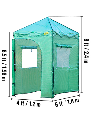 walk-in greenhouse,6 x 4 x 8 FT,pop-up design