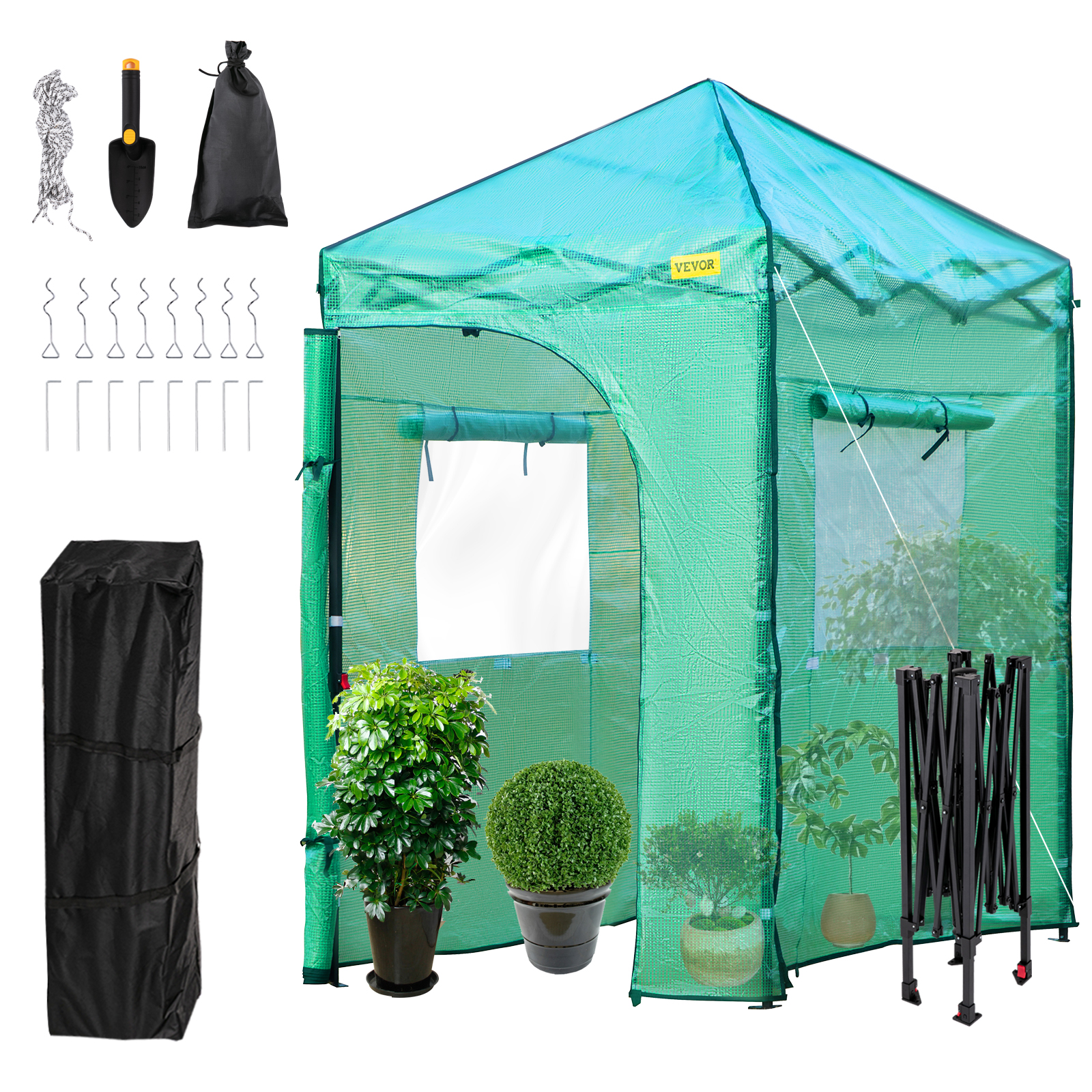 VEVOR Pop Up Greenhouse, 8'x 6'x 7.5' Pop-up Green House, Set Up in