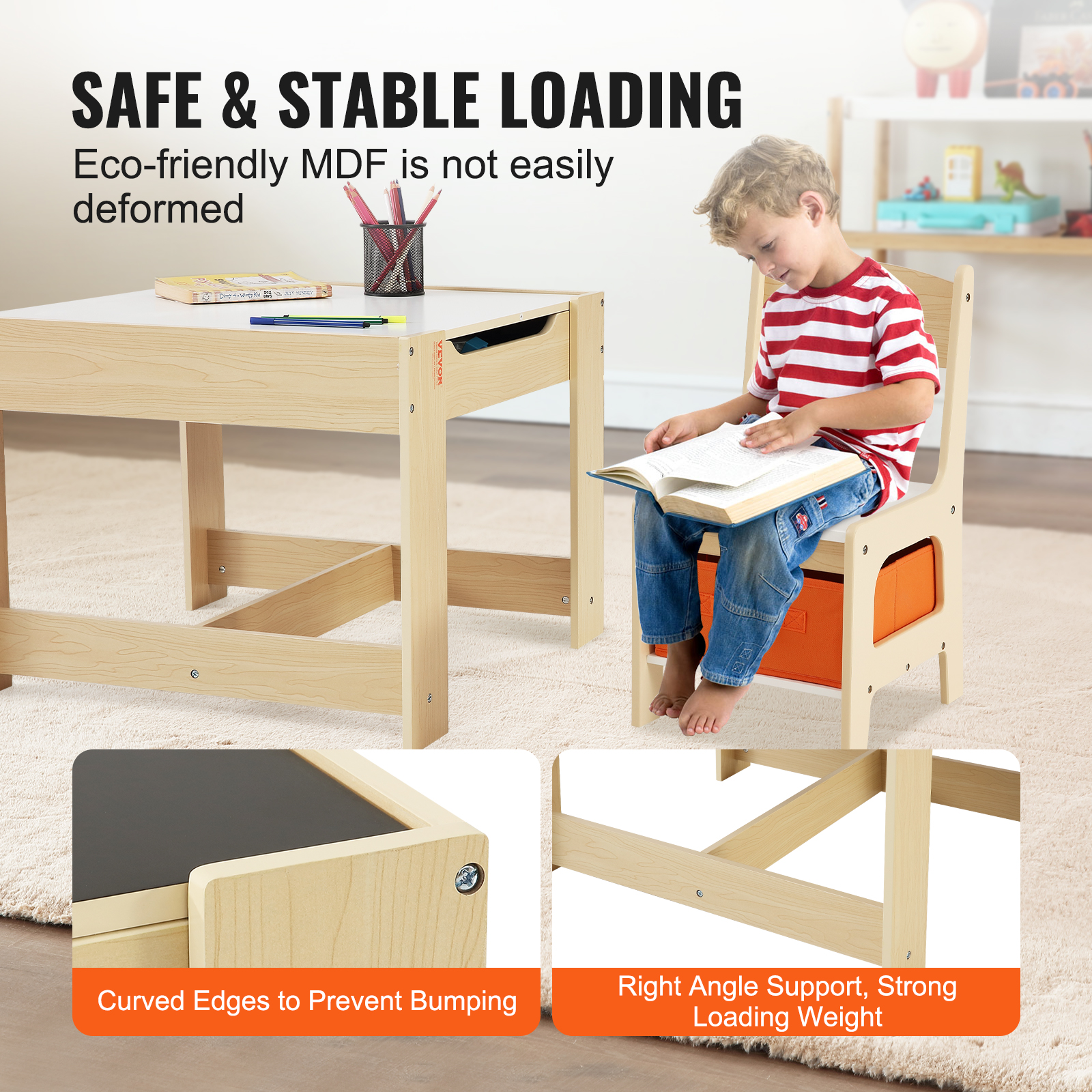 Kids Table and 2/4 Chairs/Bench Set Wooden/Toddler/Height Adjustable Craft - Picture 31 of 62