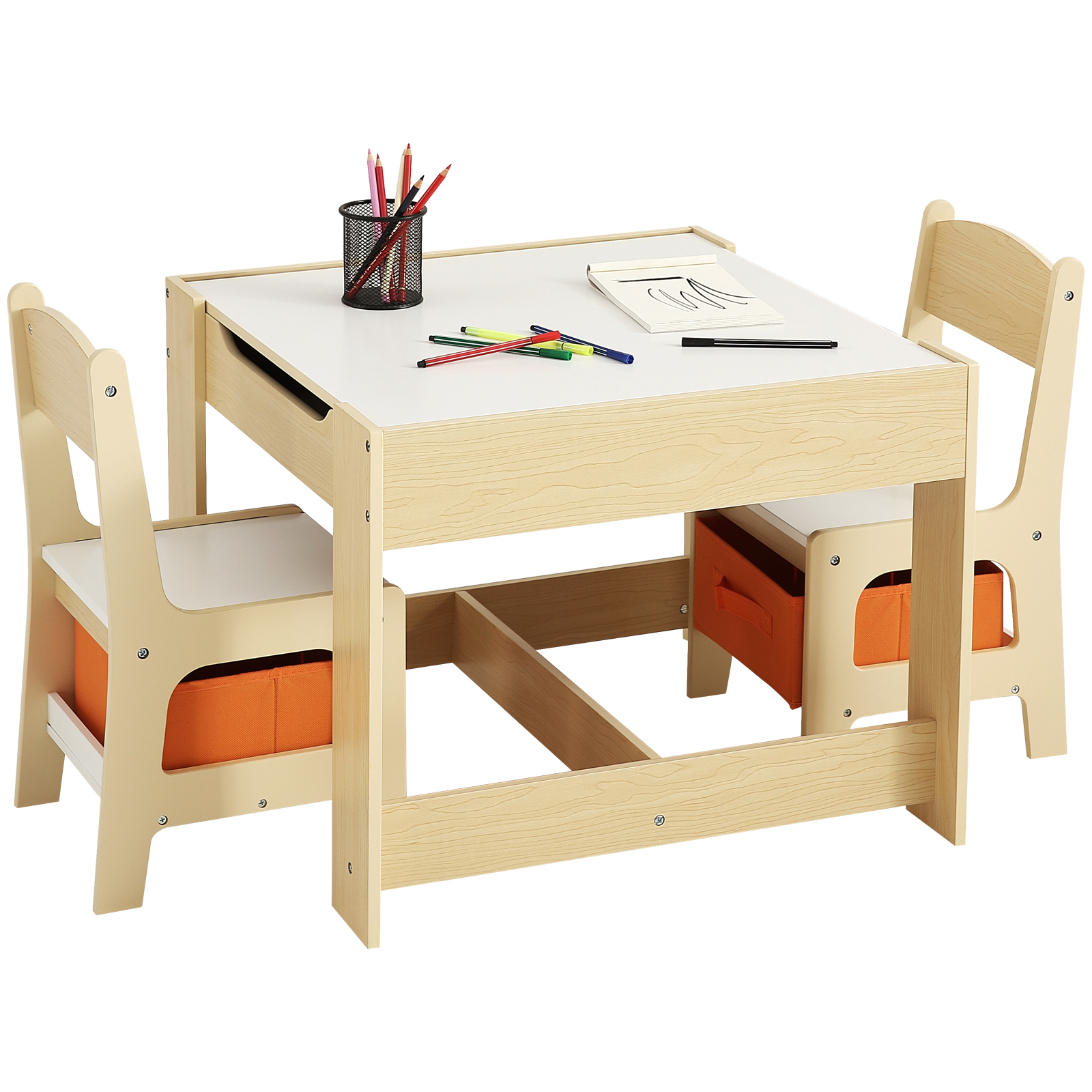 Uimoso Kids Table & 2/4 Chairs/Bench Set Wooden/Toddler/Height Adjustable Craft - Picture 36 of 61