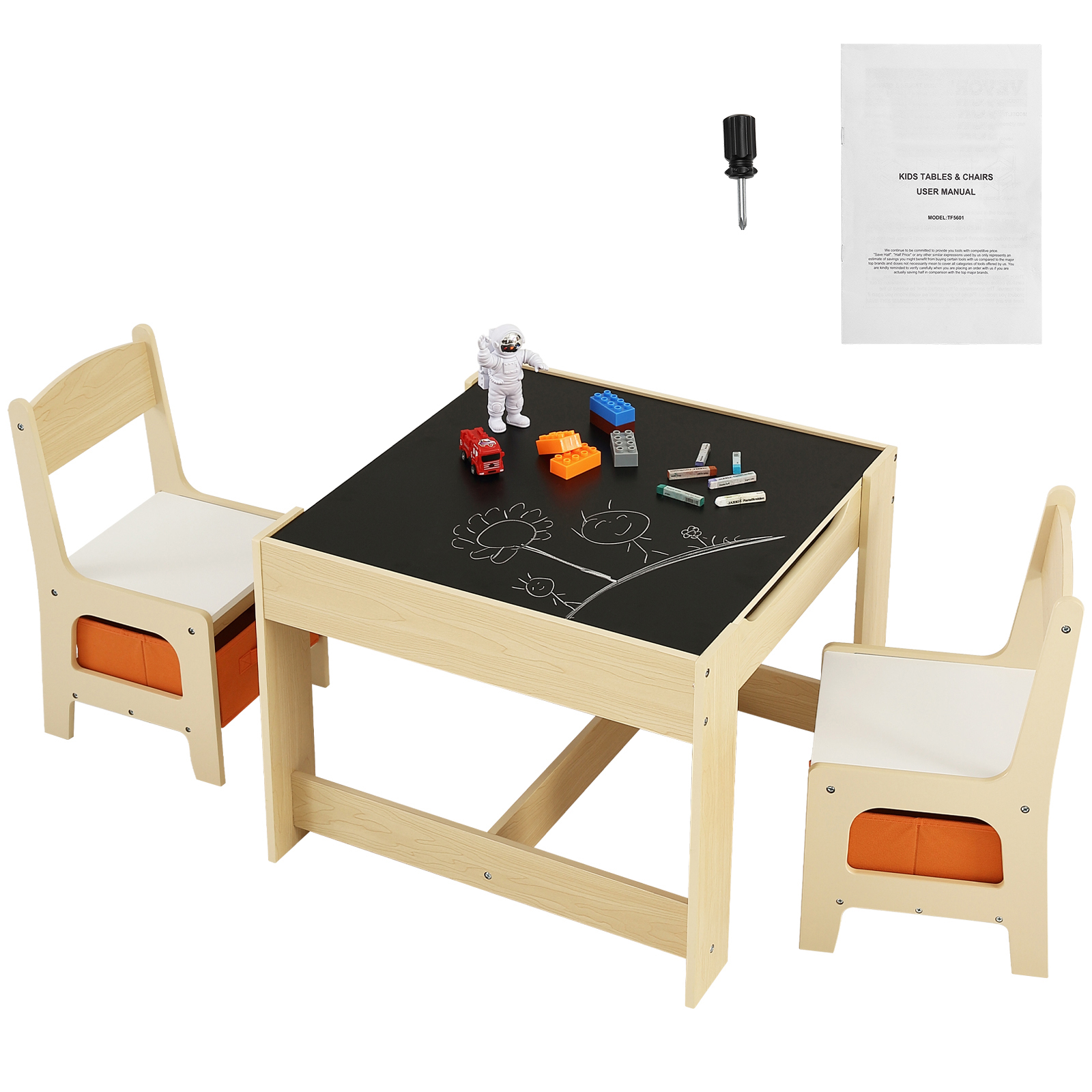 Kids Table and 2/4 Chairs/Bench Set Wooden/Toddler/Height Adjustable Craft - Picture 27 of 62