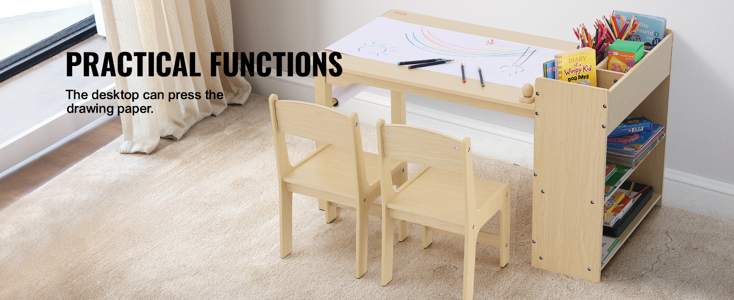 Table d'enfant avec 2 chaises - Sièges Activity- Table d'artisanat - Avec  espace de