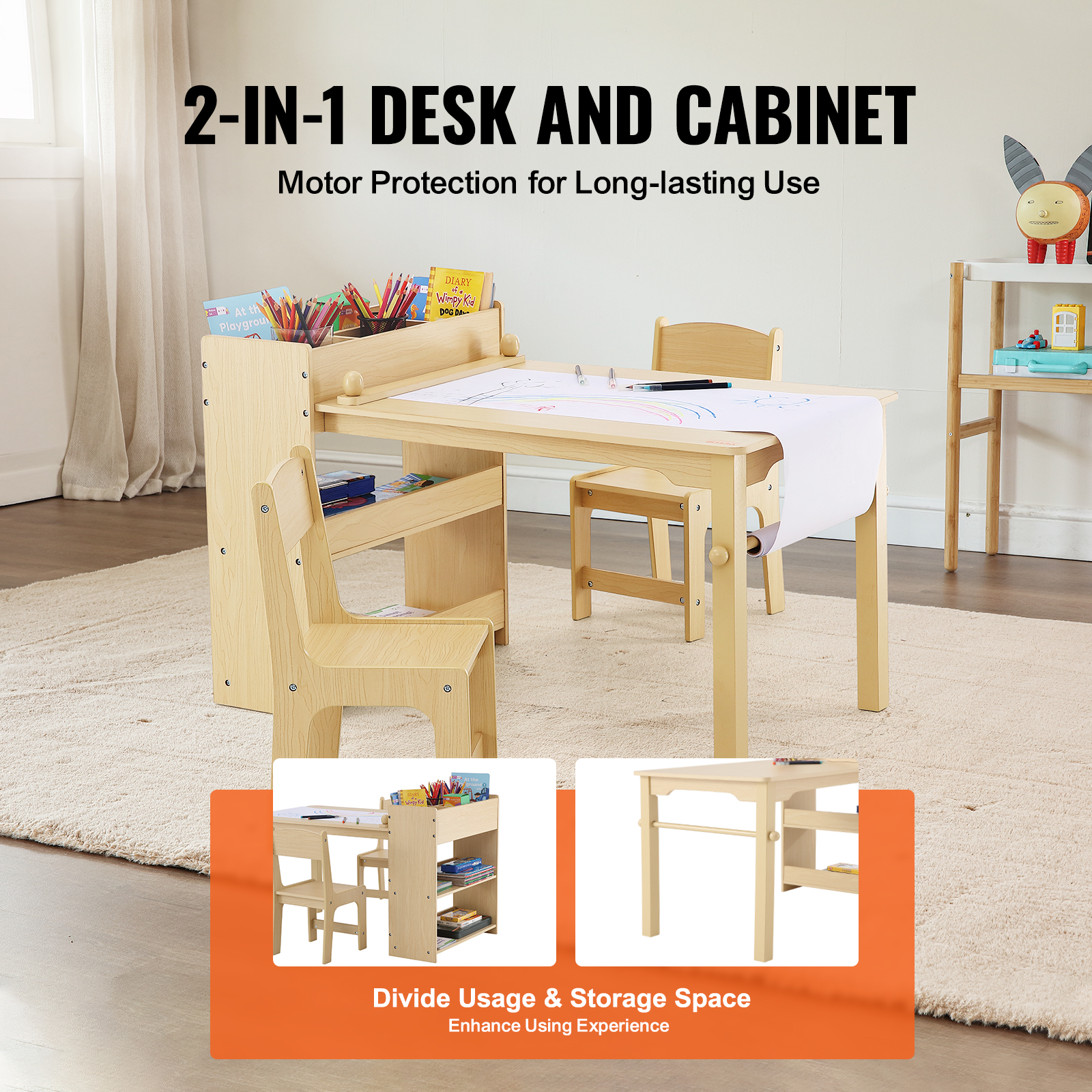 Kids Table and 2/4 Chairs/Bench Set Wooden/Toddler/Height Adjustable Craft - Picture 41 of 62