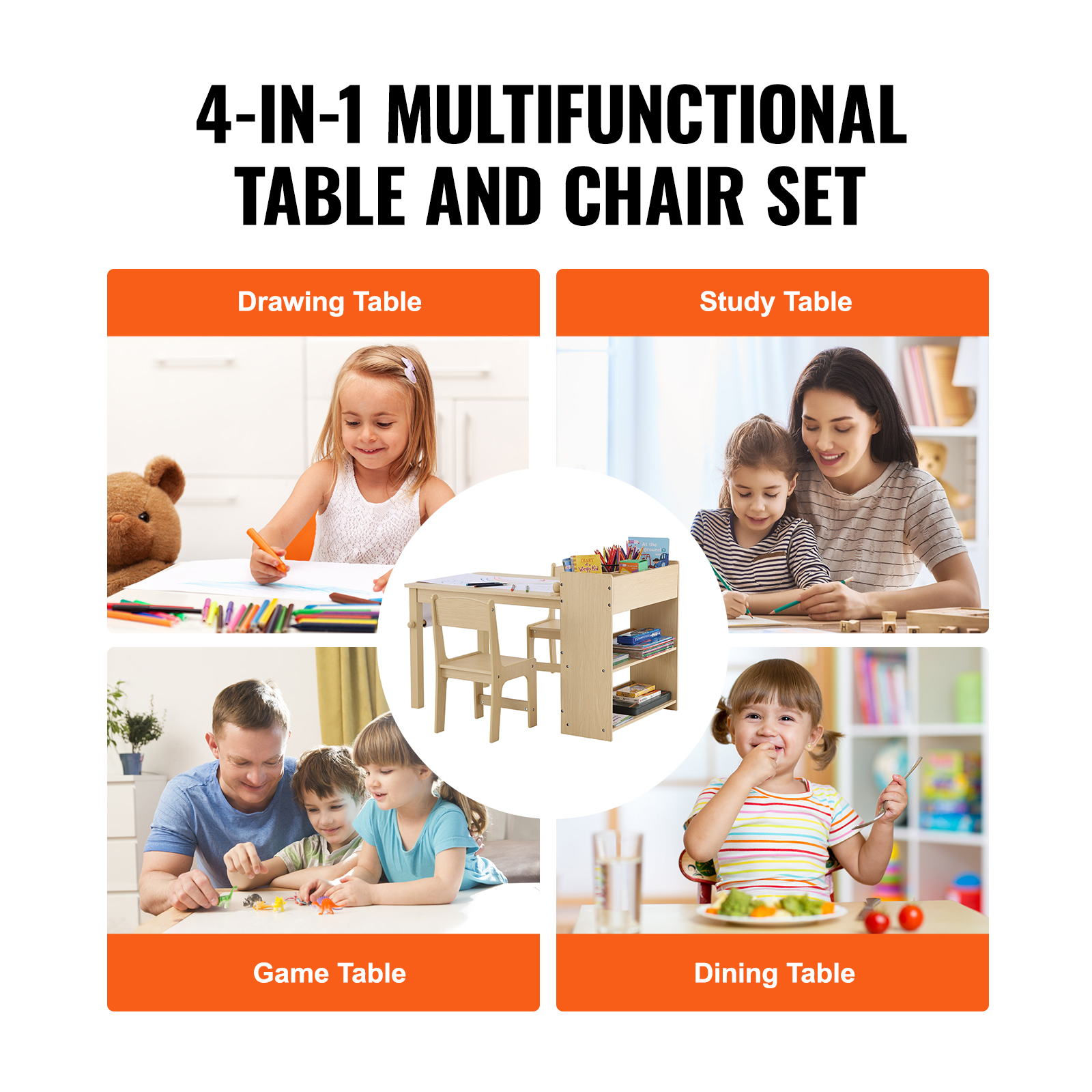 Kids Table and 2/4 Chairs/Bench Set Wooden/Toddler/Height Adjustable Craft - Picture 44 of 62