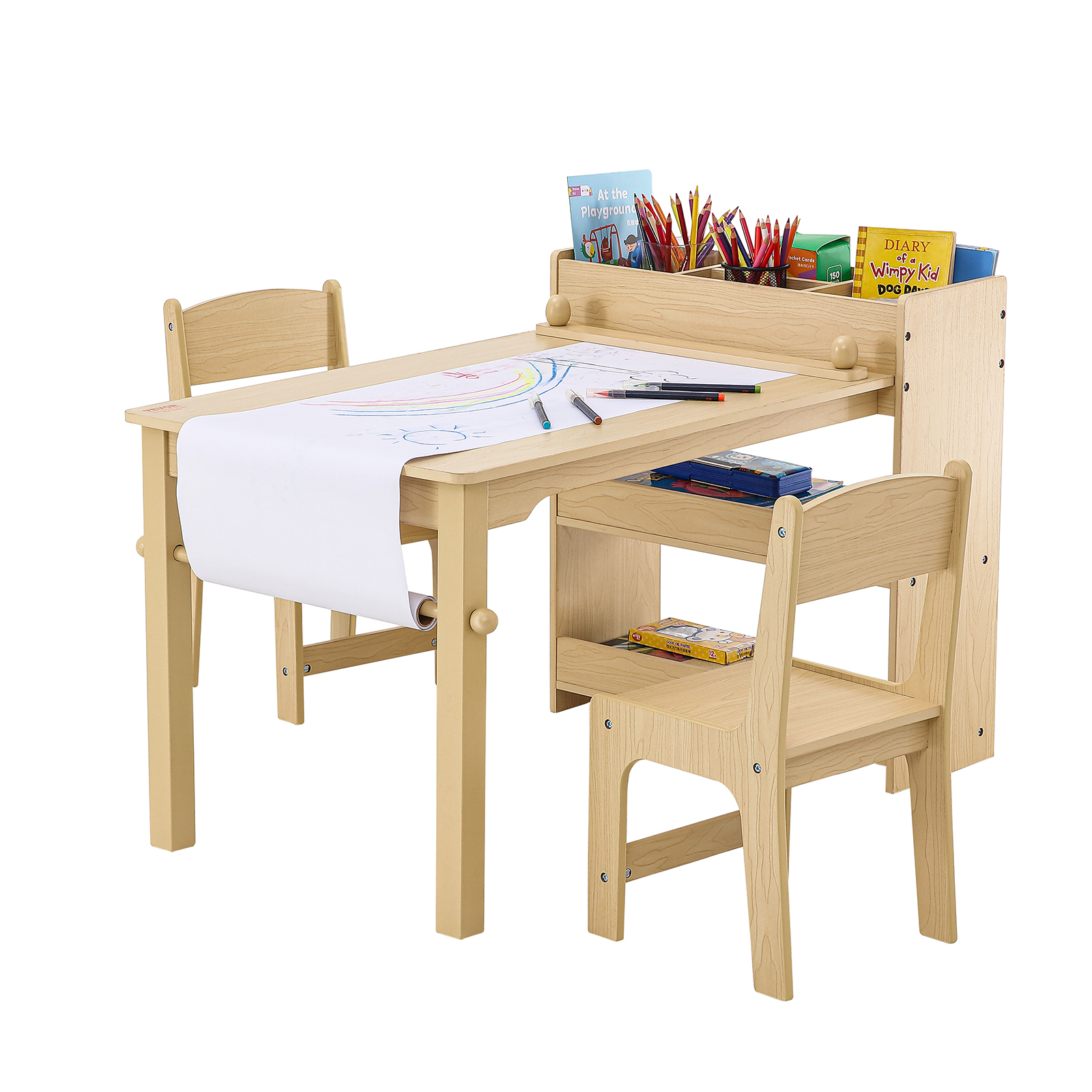 Kids Table and 2/4 Chairs/Bench Set Wooden/Toddler/Height Adjustable Craft - Picture 39 of 62
