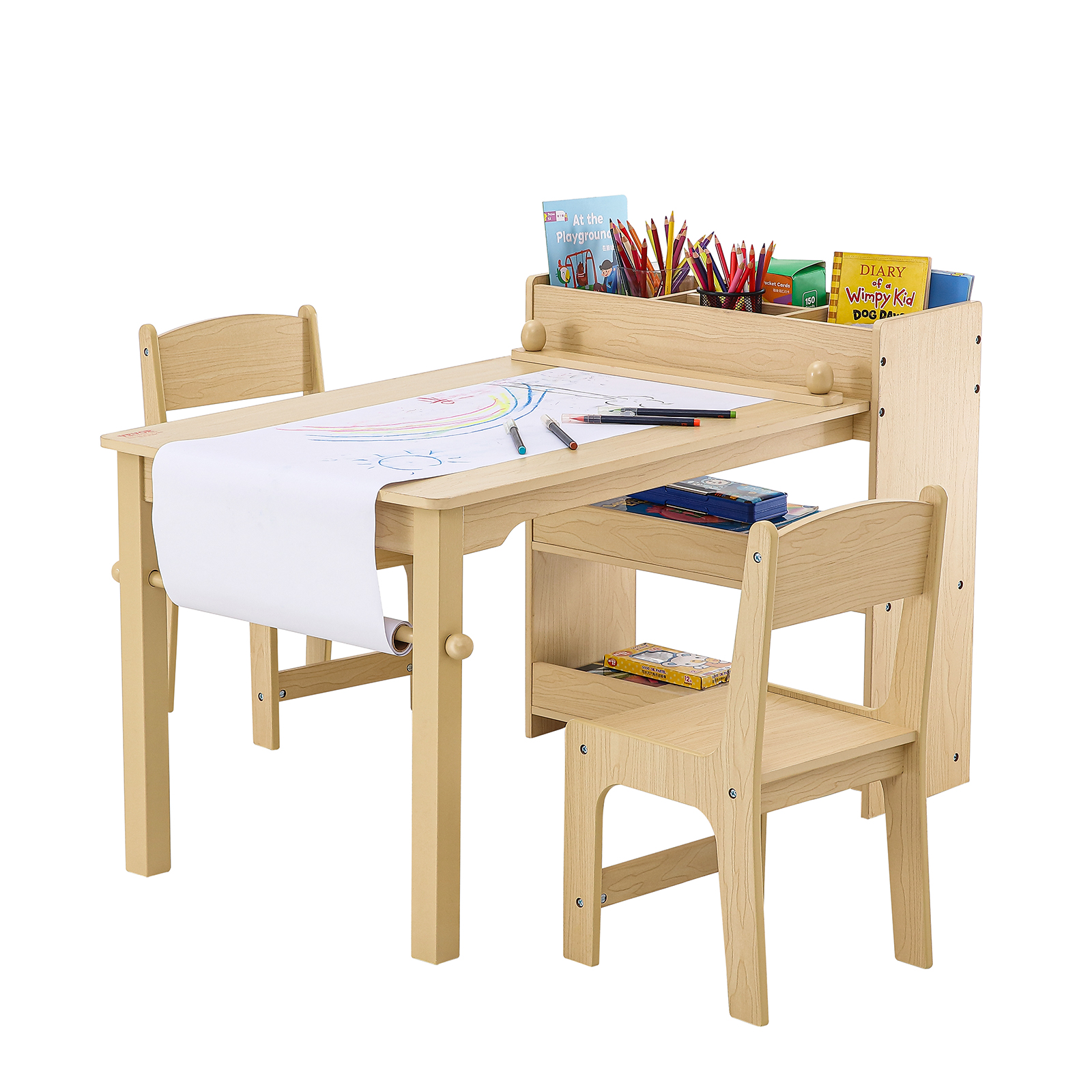 Kids Table and 2/4 Chairs/Bench Set Wooden/Toddler/Height Adjustable Craft - Picture 48 of 62