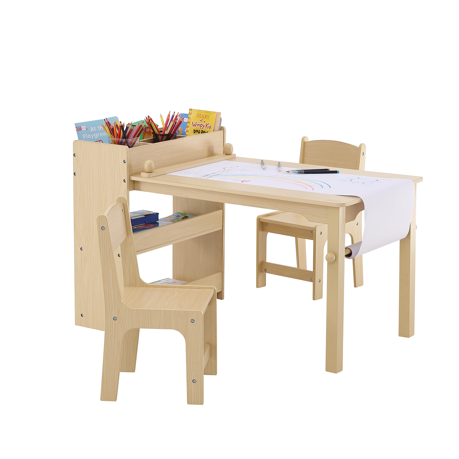 Kids Table and 2/4 Chairs/Bench Set Wooden/Toddler/Height Adjustable Craft - Picture 49 of 62