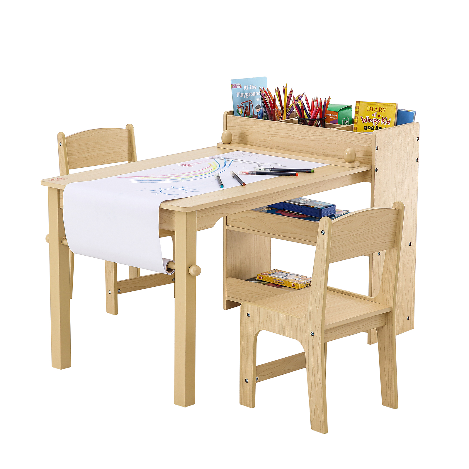 Kids Table and 2/4 Chairs/Bench Set Wooden/Toddler/Height Adjustable Craft - Picture 47 of 62