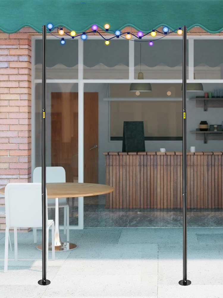 VEVOR String Light Poles Outdoor Metal Pole 10.6FT 2PCS Steel for Patio