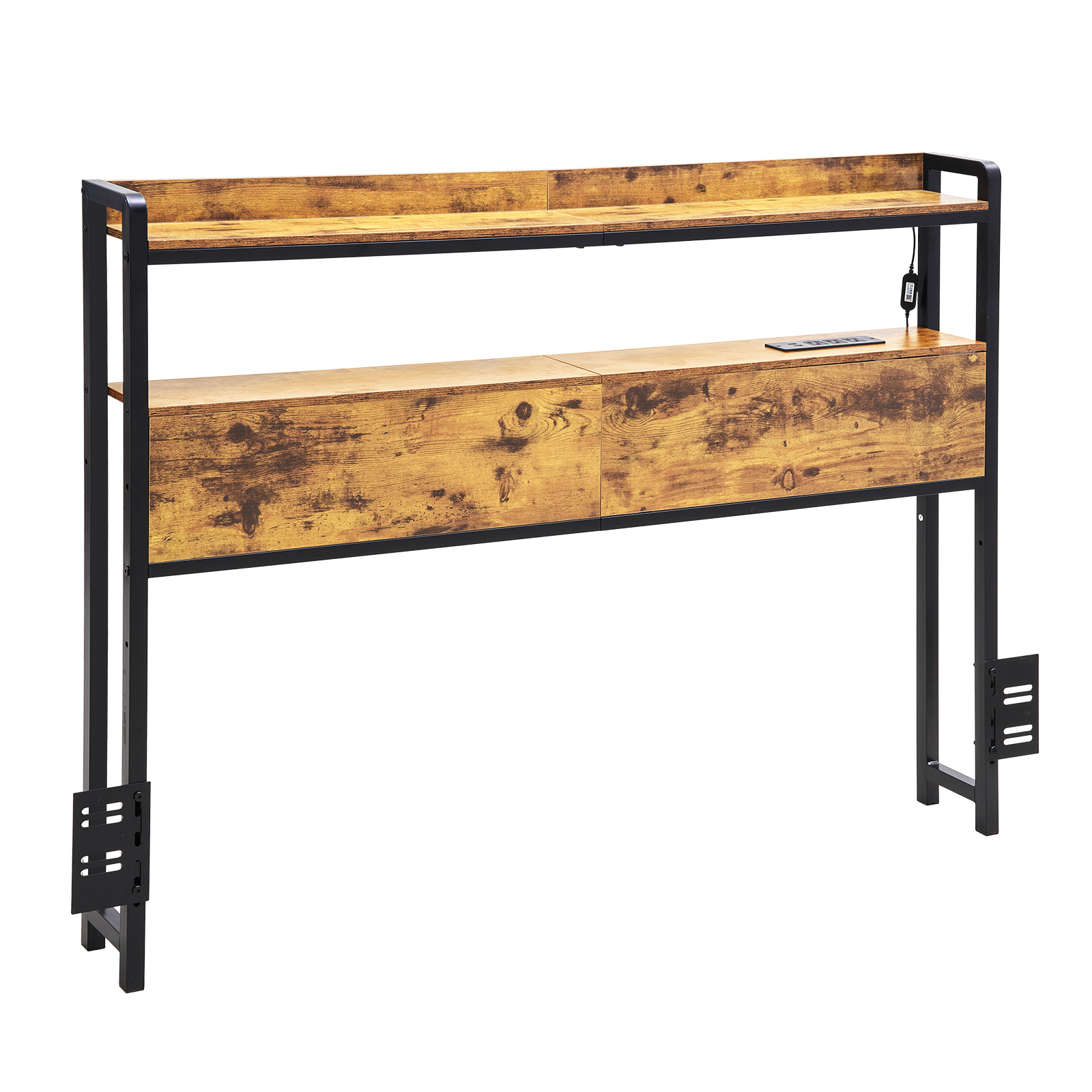 Uimoso Headboard Bed Head Board with 2 Shelves & LED Light - Picture 13 of 50