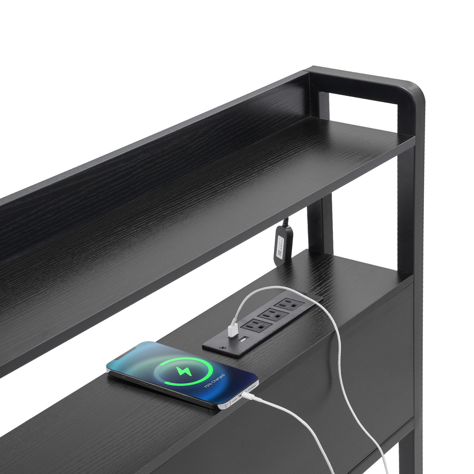 Uimoso Headboard Bed Head Board with 2 Shelves & LED Light - Picture 26 of 50