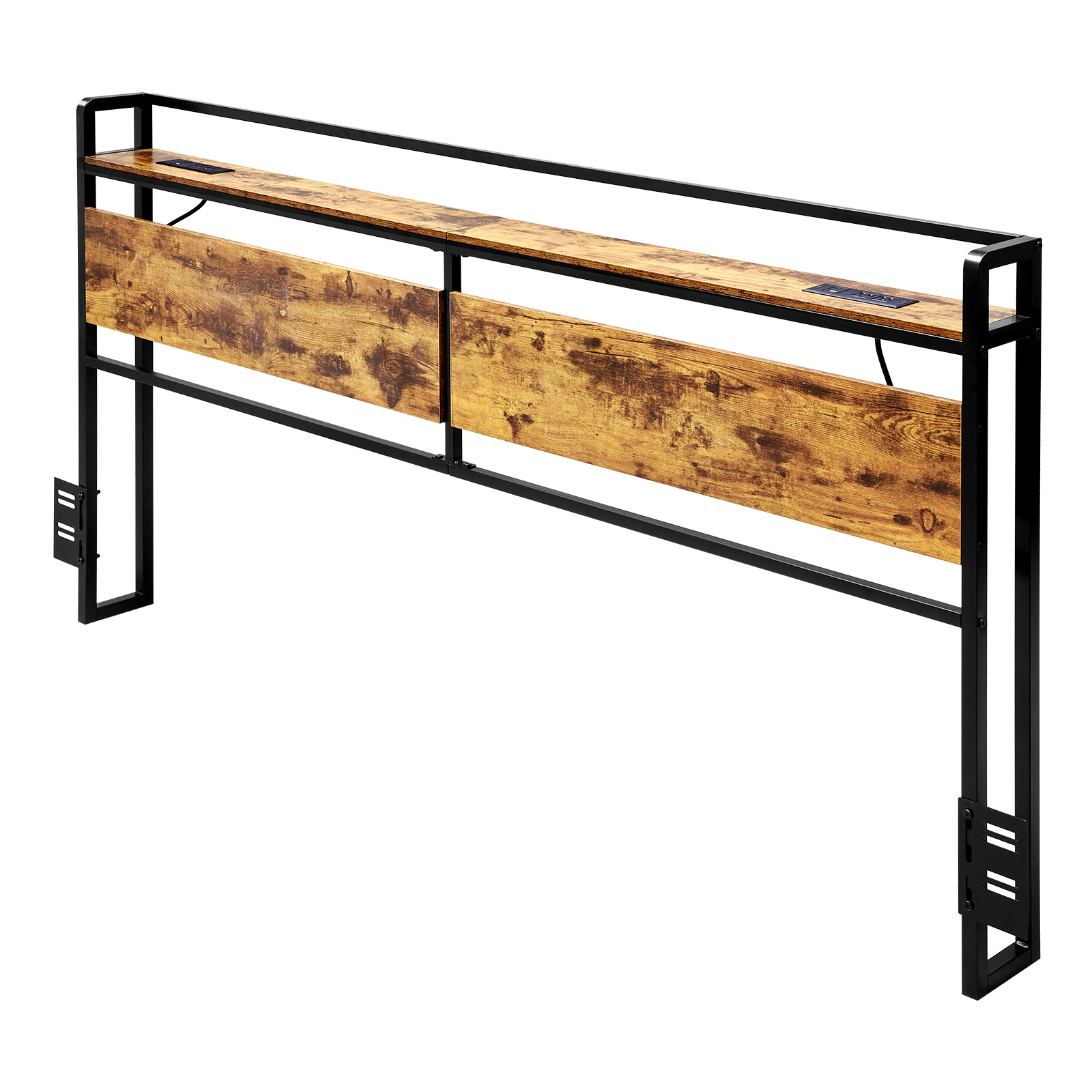 Uimoso Headboard Bed Head Board with 2 Shelves & LED Light - Picture 48 of 50