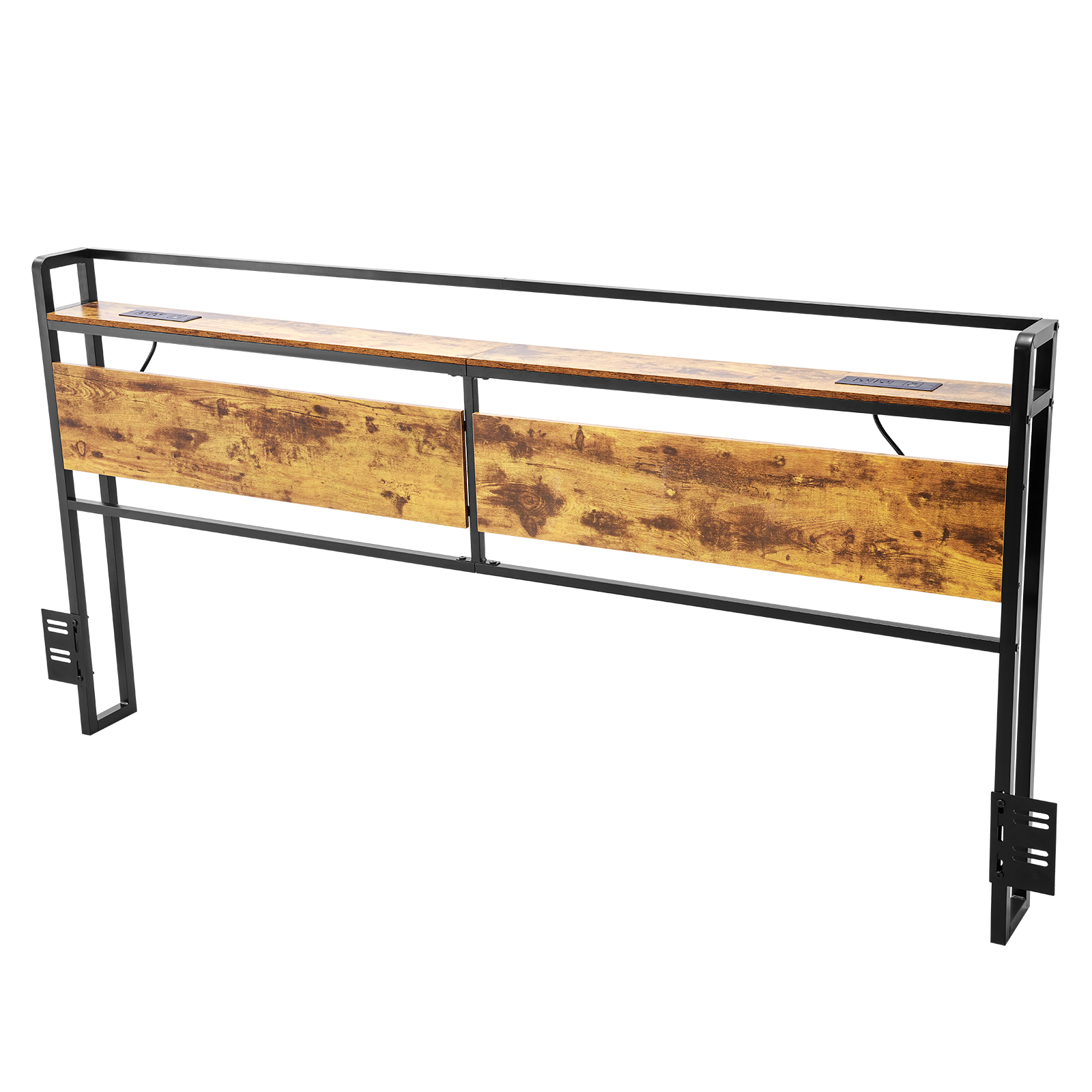 Uimoso Headboard Bed Head Board with 2 Shelves & LED Light - Picture 49 of 50