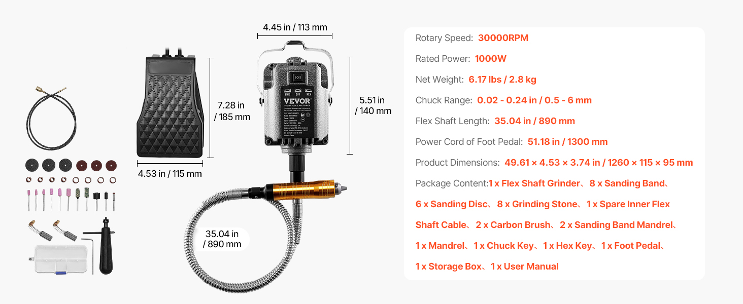 Flex shaft grinder,1000w,31pcs