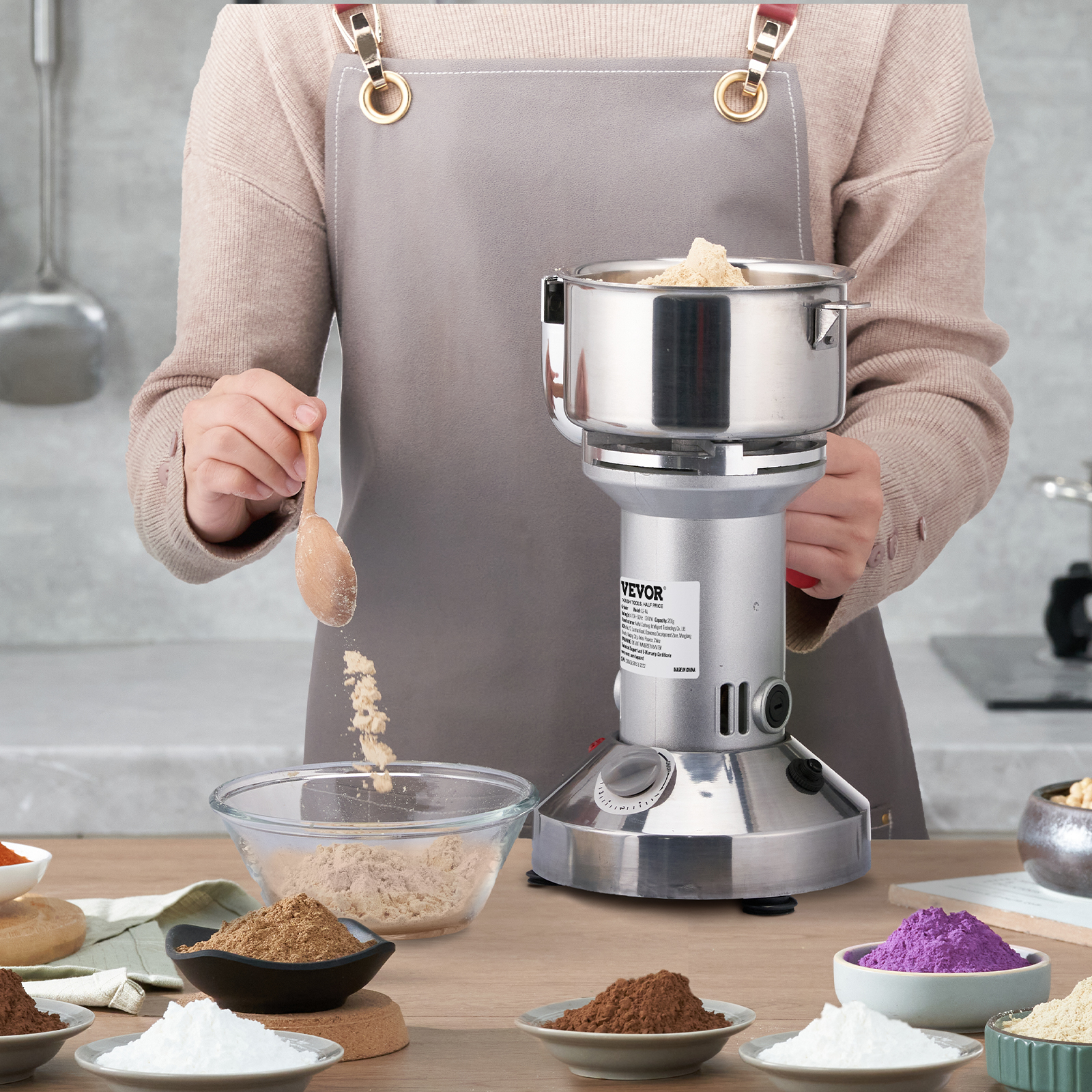 VEVOR Commercial Spice Grinder Electric Grain Mill Grinder 2500g/1000g/700g/300g eBay