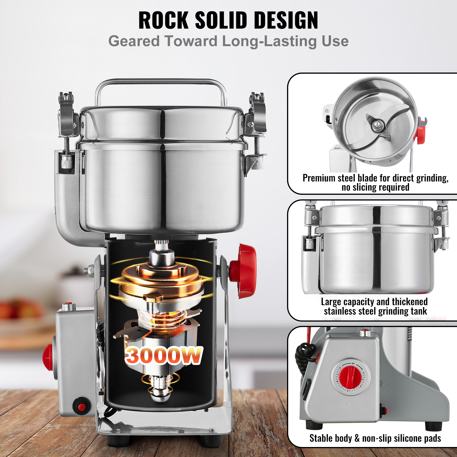 150-2500g Commercial Spice Grinder Electric Grain Mill Grinder High Speed - Picture 89 of 170