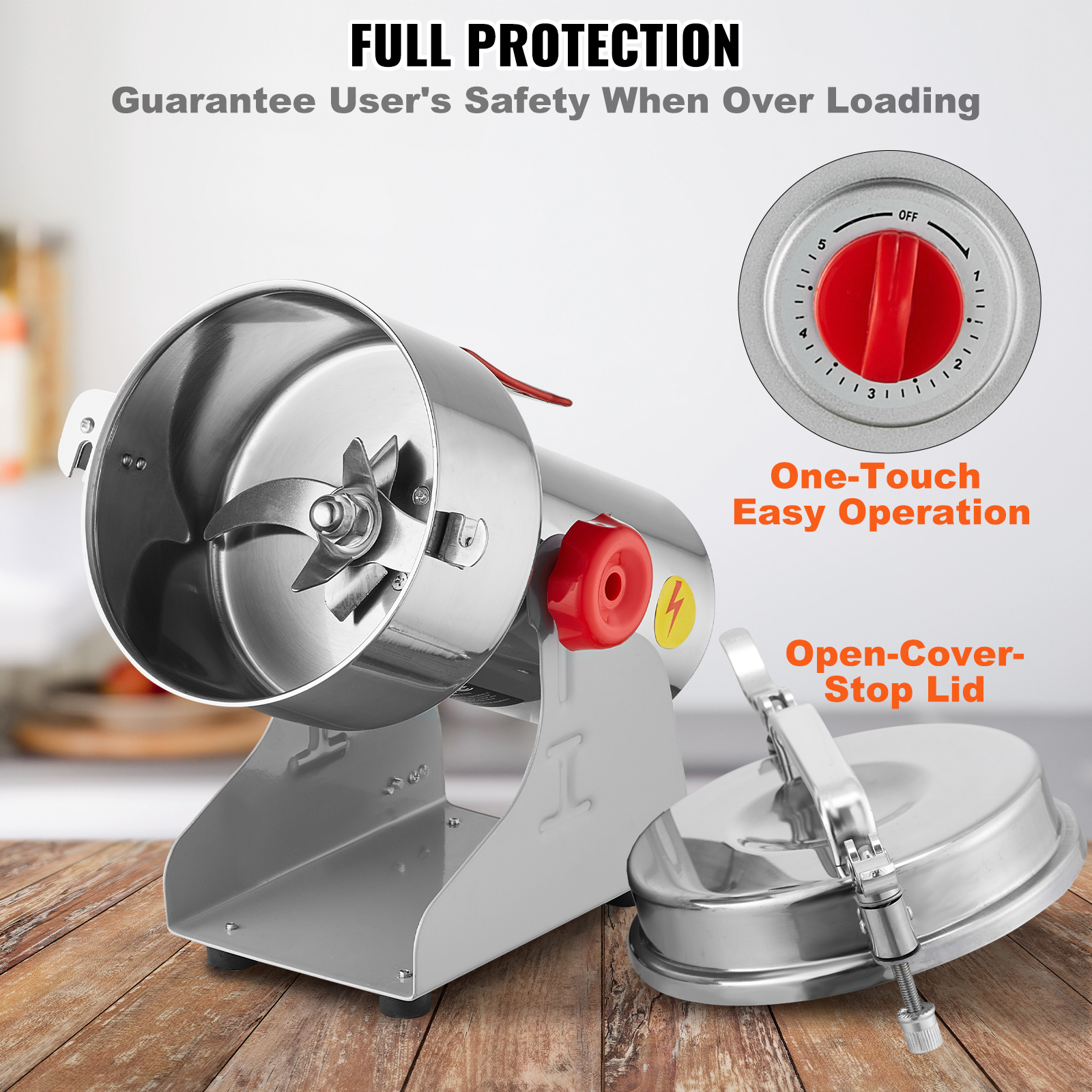 150-2500g Commercial Spice Grinder Electric Grain Mill Grinder High Speed - Picture 91 of 170