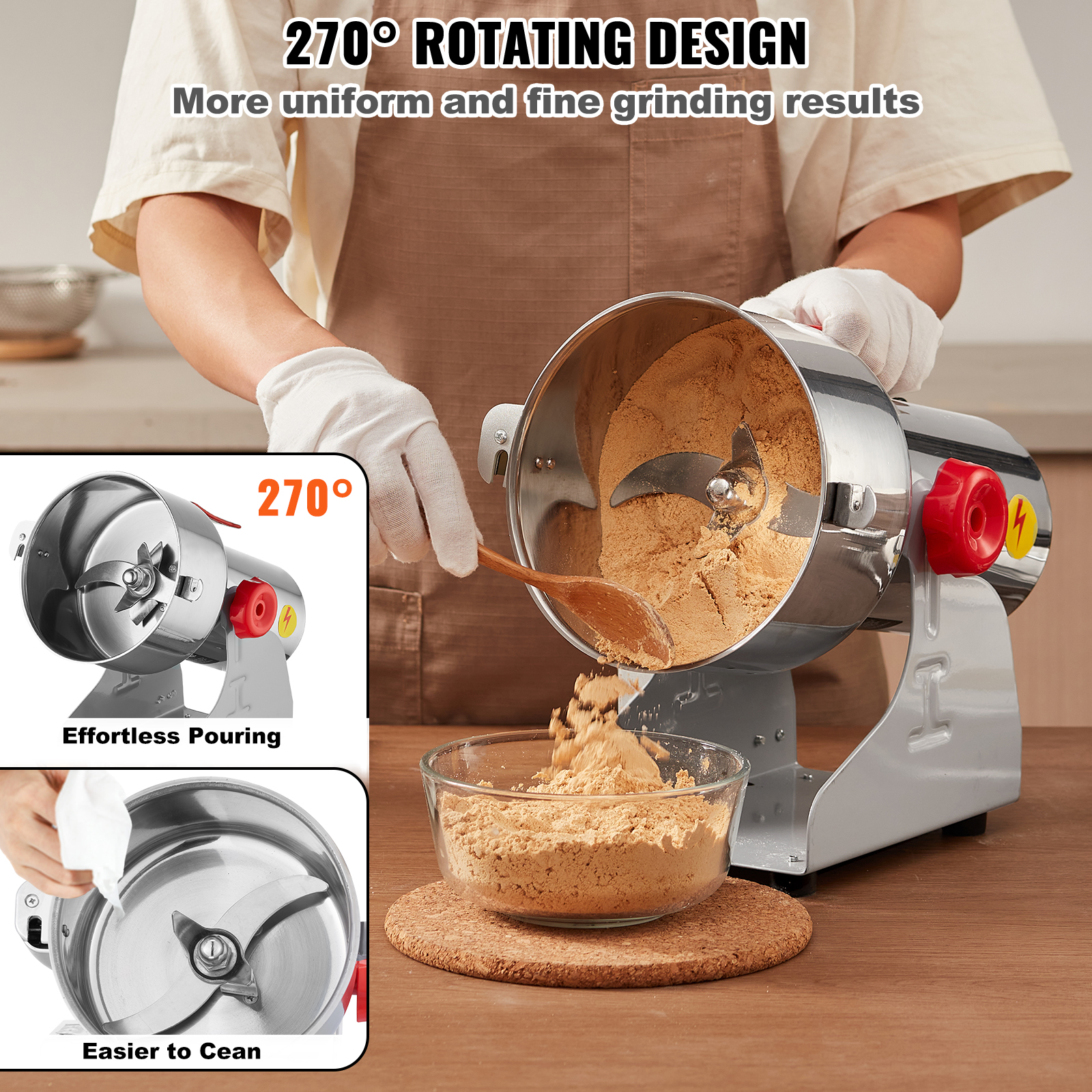 150-2500g Commercial Spice Grinder Electric Grain Mill Grinder High Speed - Picture 92 of 170