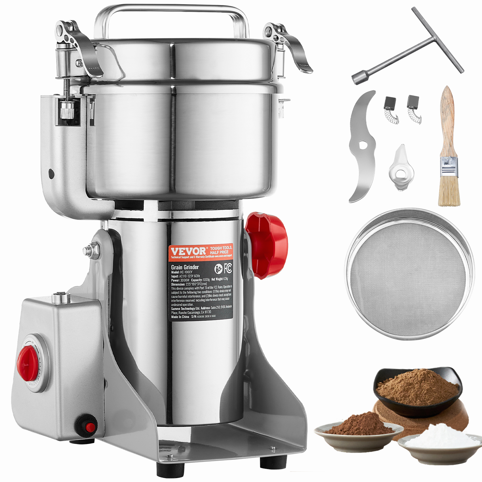 150-2500g Commercial Spice Grinder Electric Grain Mill Grinder High Speed - Picture 87 of 170
