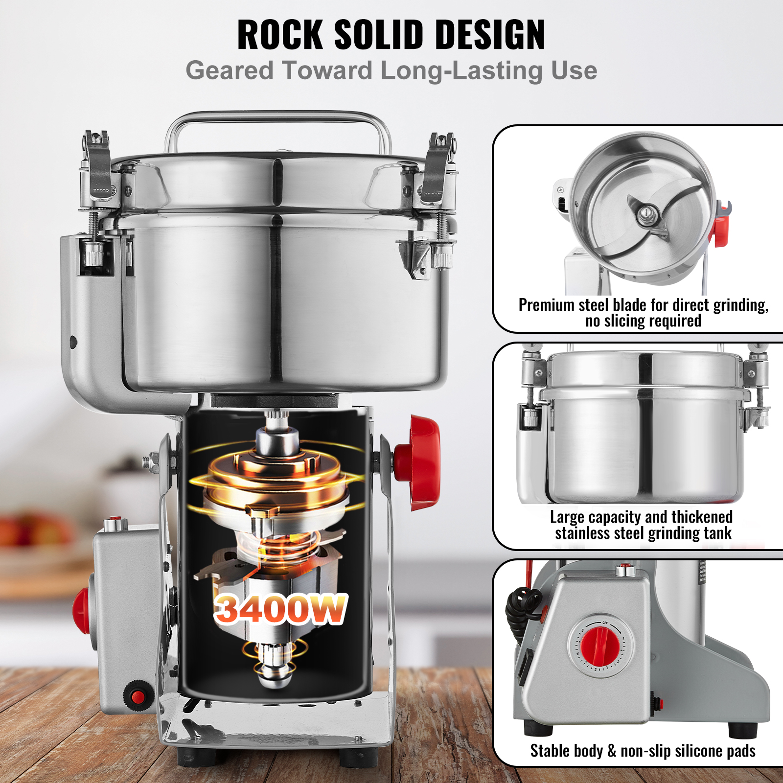 150-2500g Commercial Spice Grinder Electric Grain Mill Grinder High Speed - Picture 113 of 170