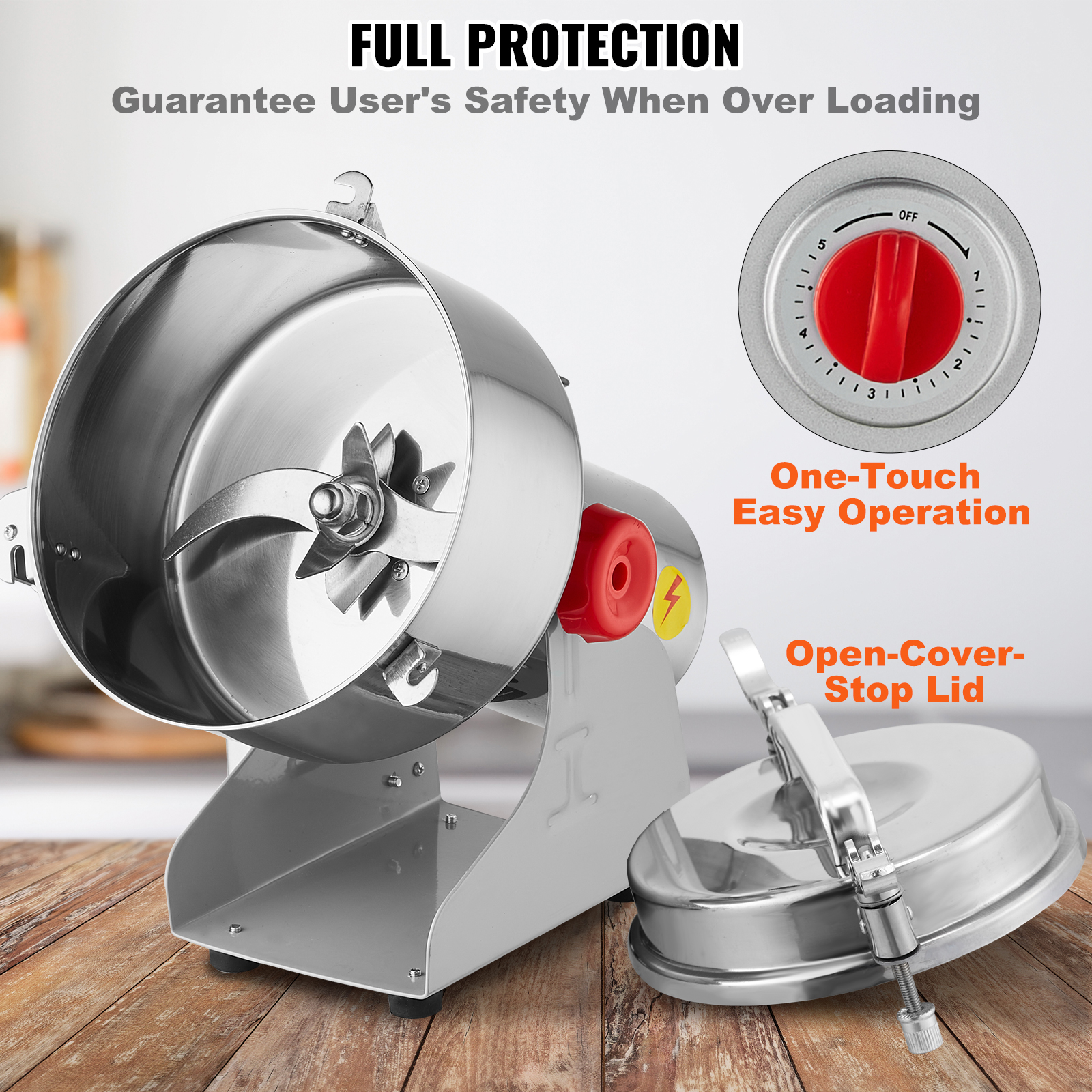 150-2500g Commercial Spice Grinder Electric Grain Mill Grinder High Speed - Picture 115 of 170