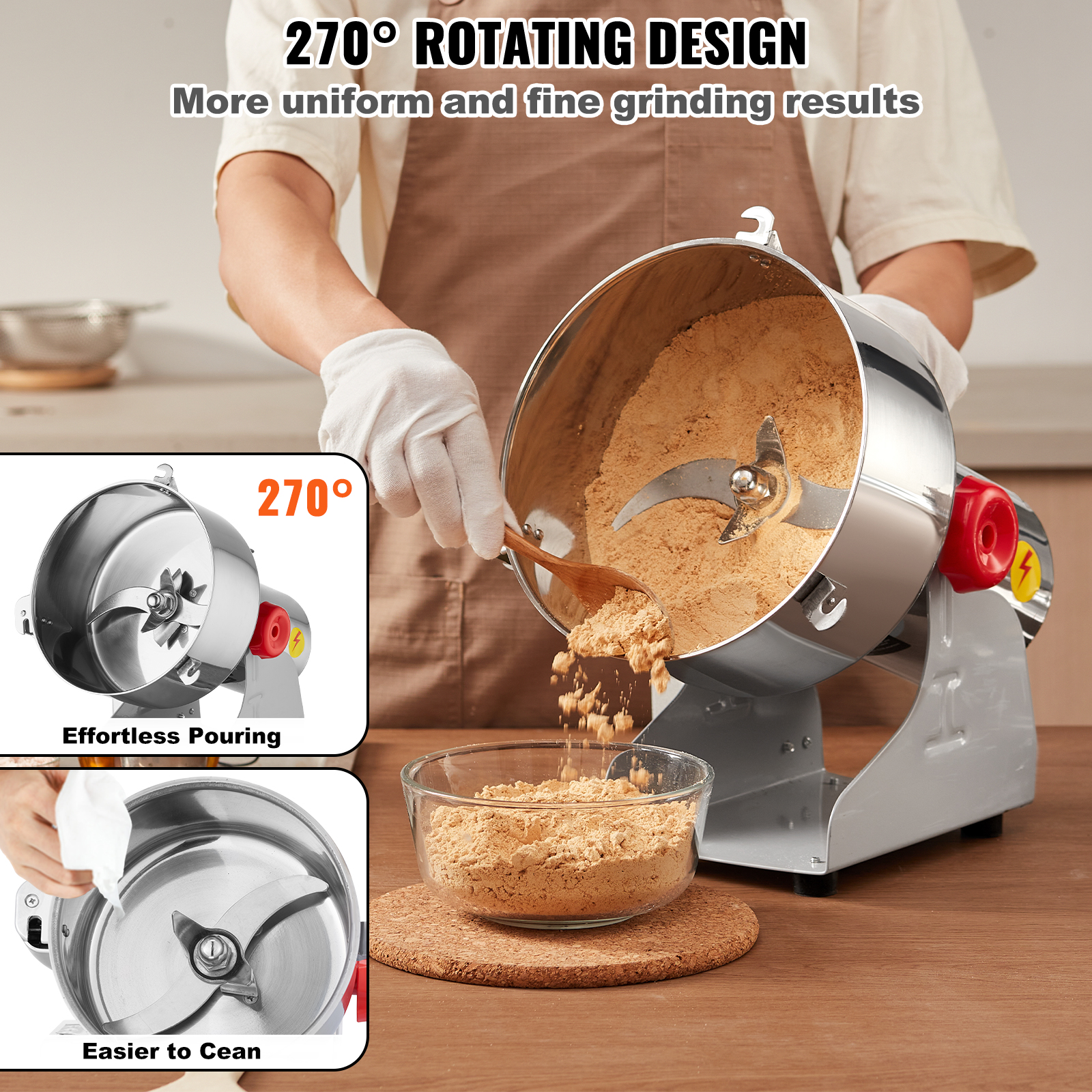 150-2500g Commercial Spice Grinder Electric Grain Mill Grinder High Speed - Picture 116 of 170