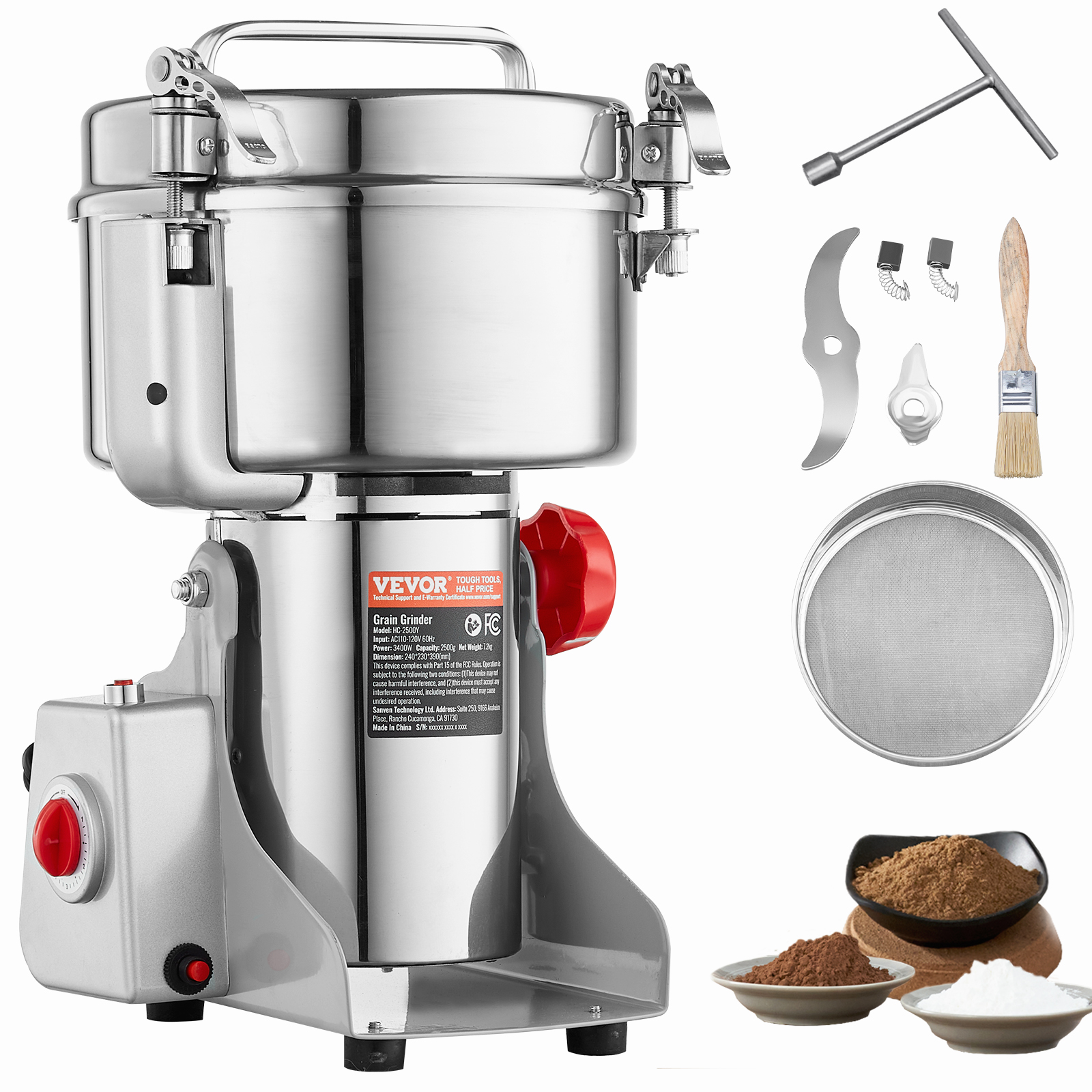 150-2500g Commercial Spice Grinder Electric Grain Mill Grinder High Speed - Picture 111 of 170